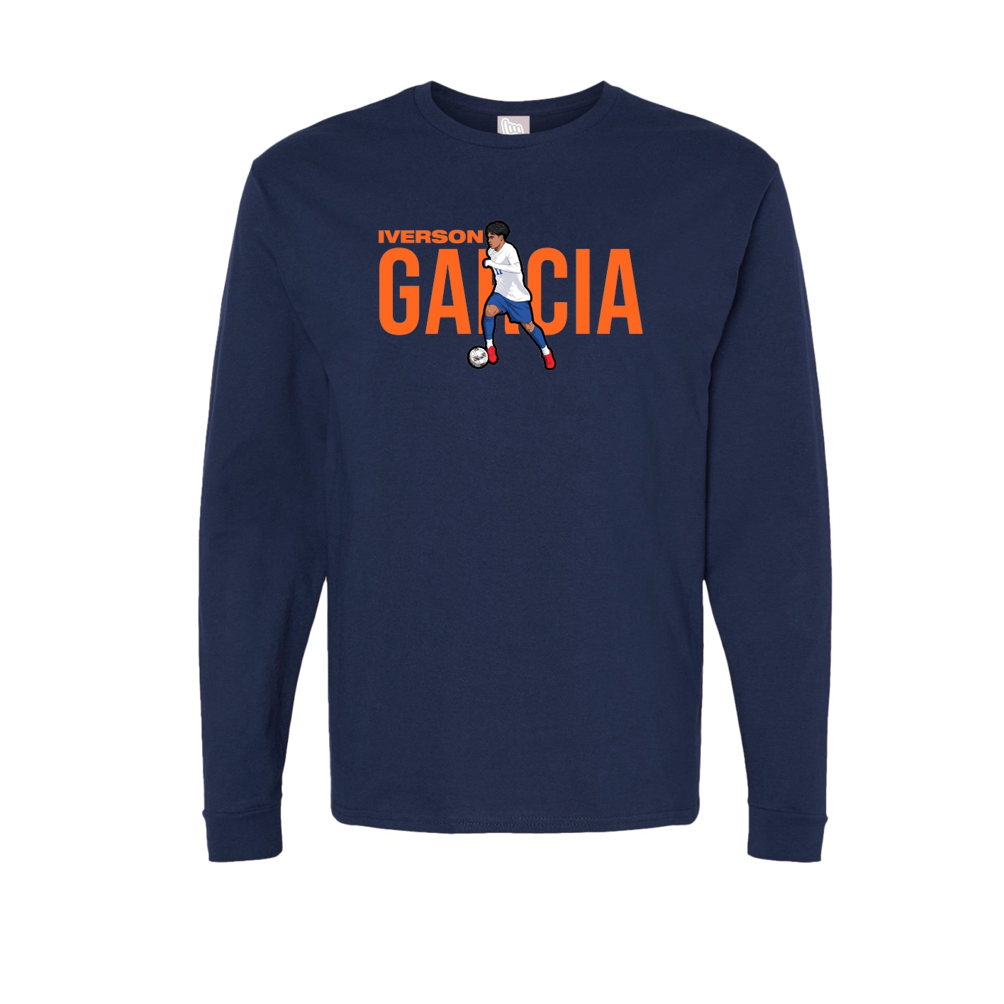 Long Sleeve Tee — Player Name in Navy