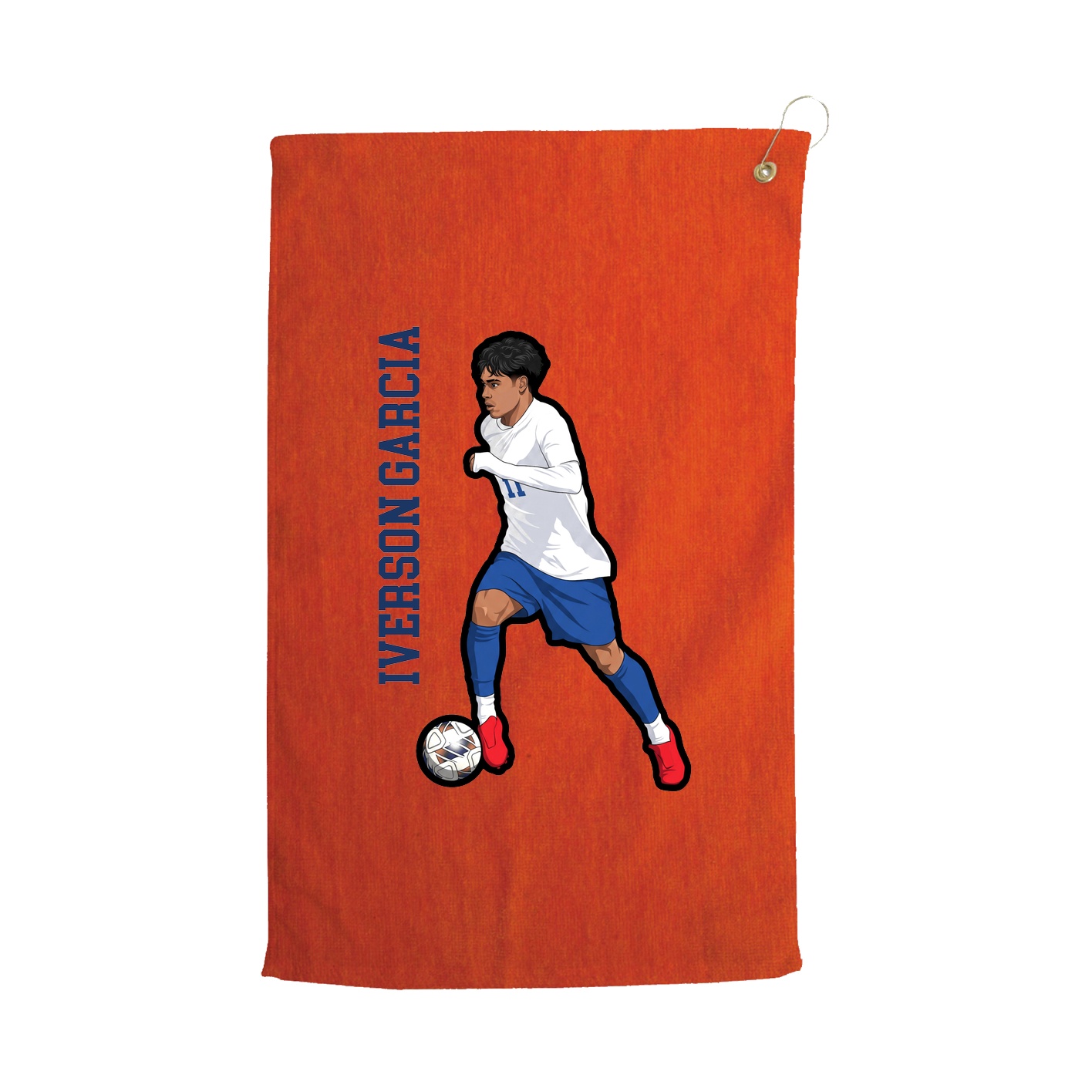 Golf Towel — Name Vertical in Orange
