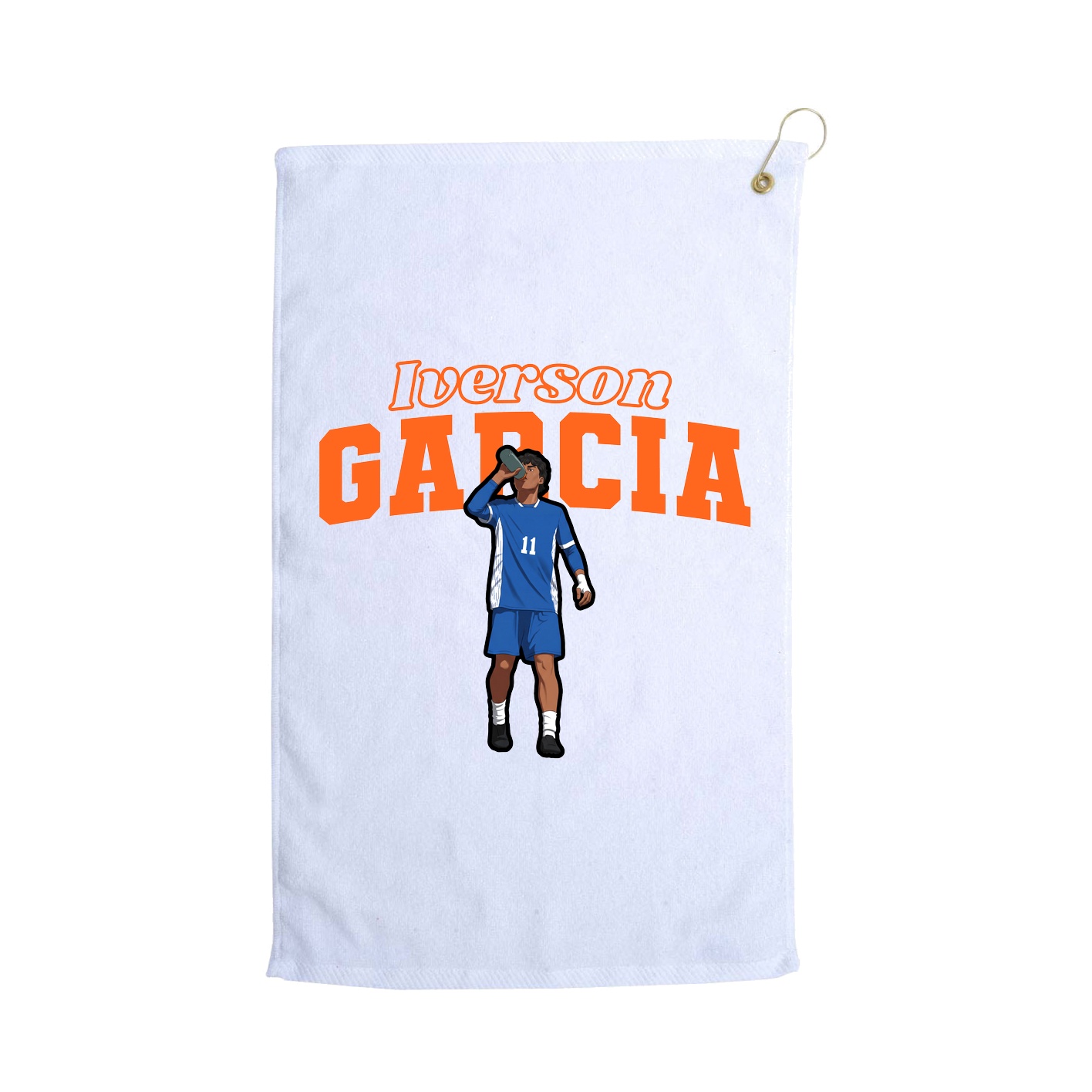 Golf Towel — Name Arch in White