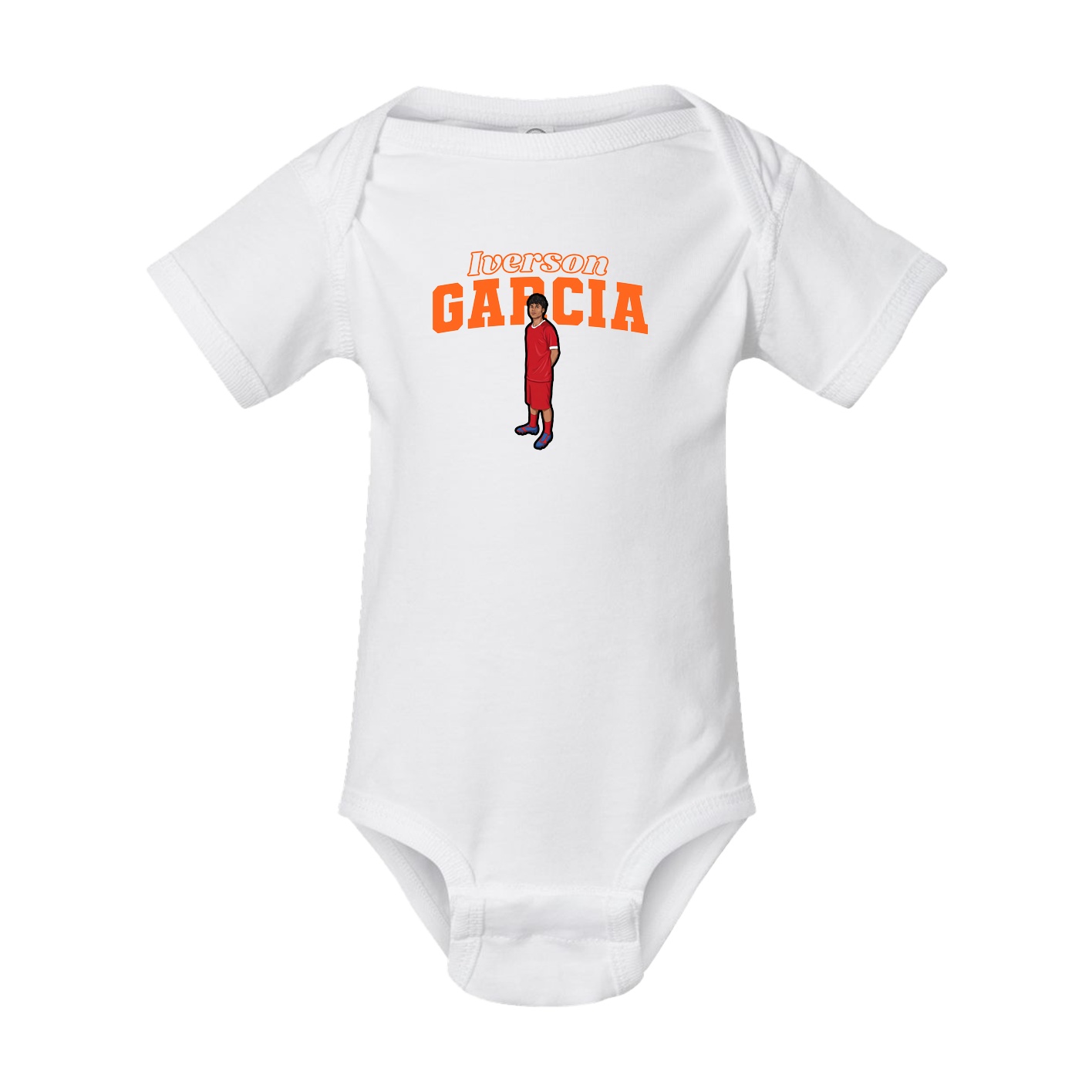 Baby Onesie — Name Arch in White
