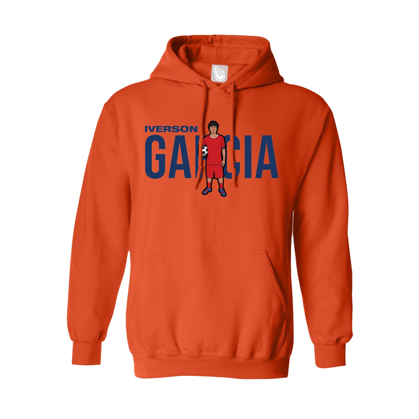 Youth Hoodie — Player Name in Orange