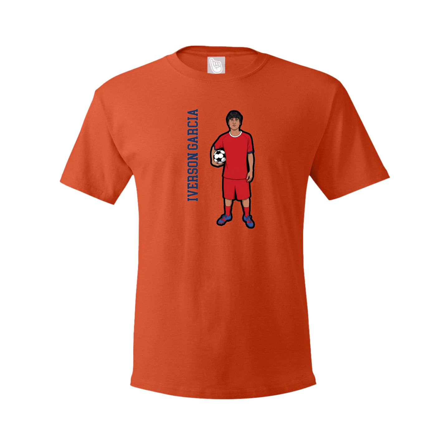 Youth Tee — Name Vertical in Orange