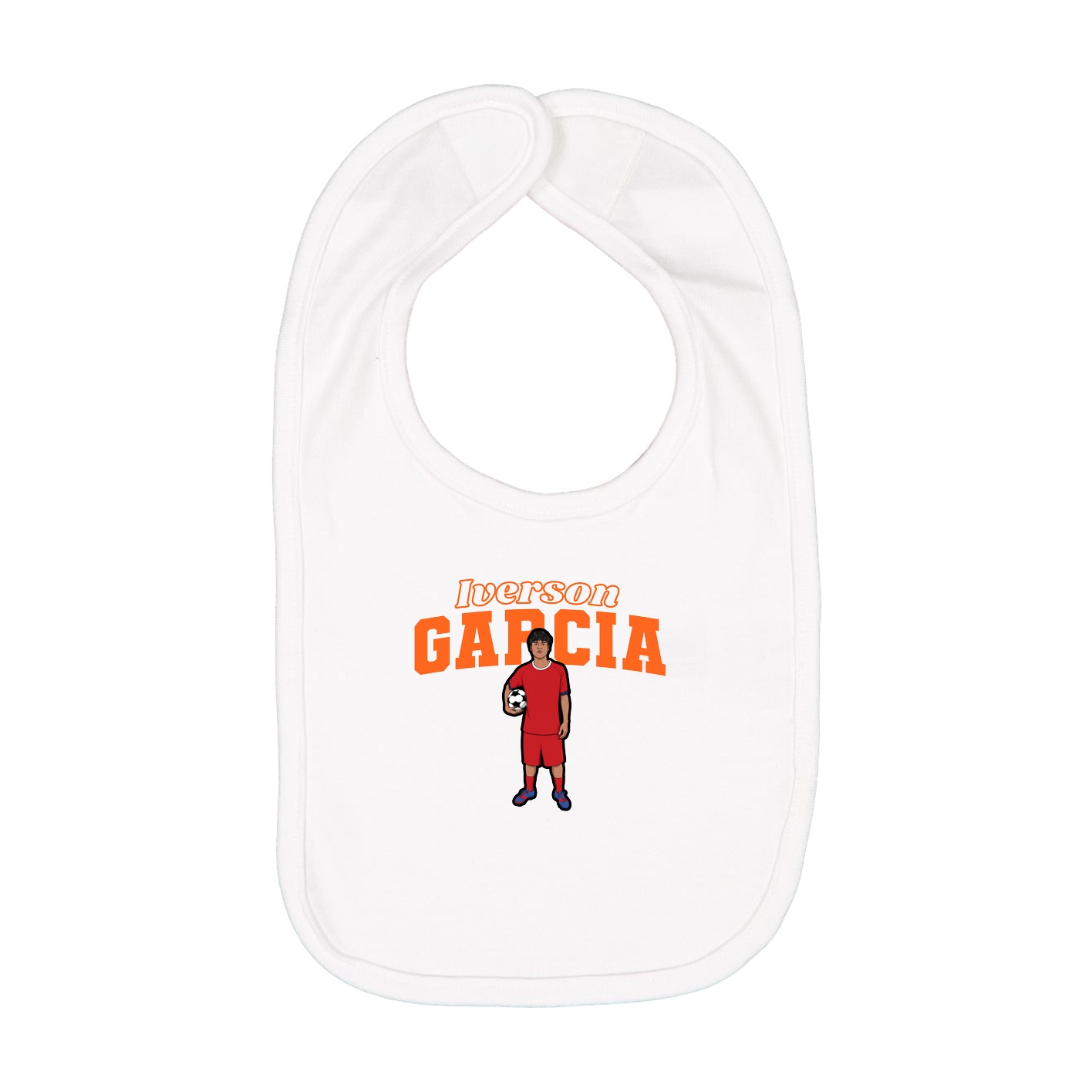 Infant Bib — Name Arch in White