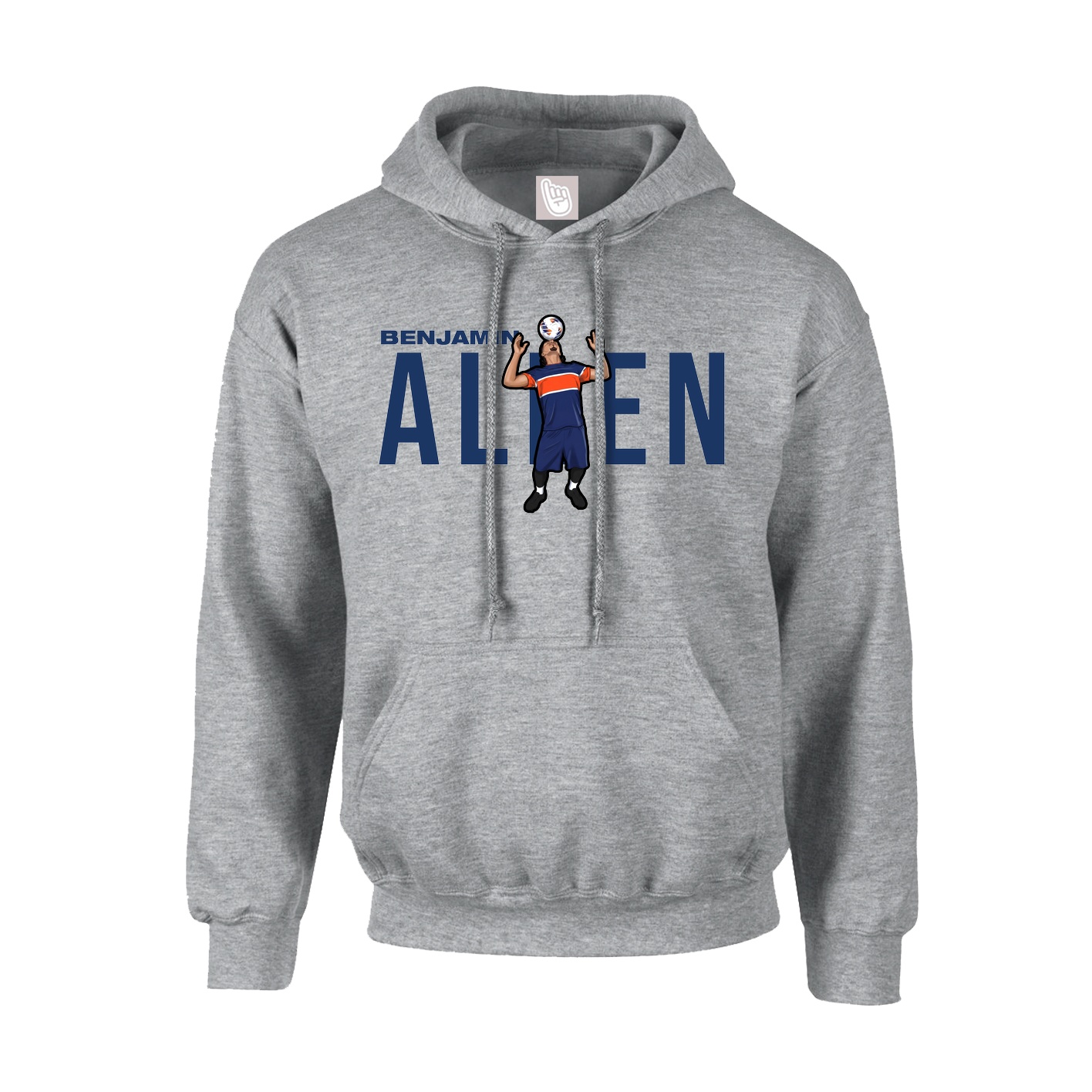 Youth Hoodie — Player Name in Grey