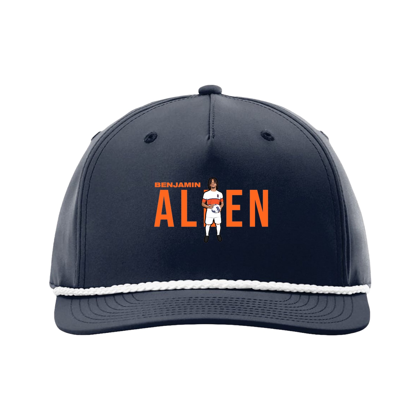 Five-Panel Classic Rope Cap — Player Name in Navy