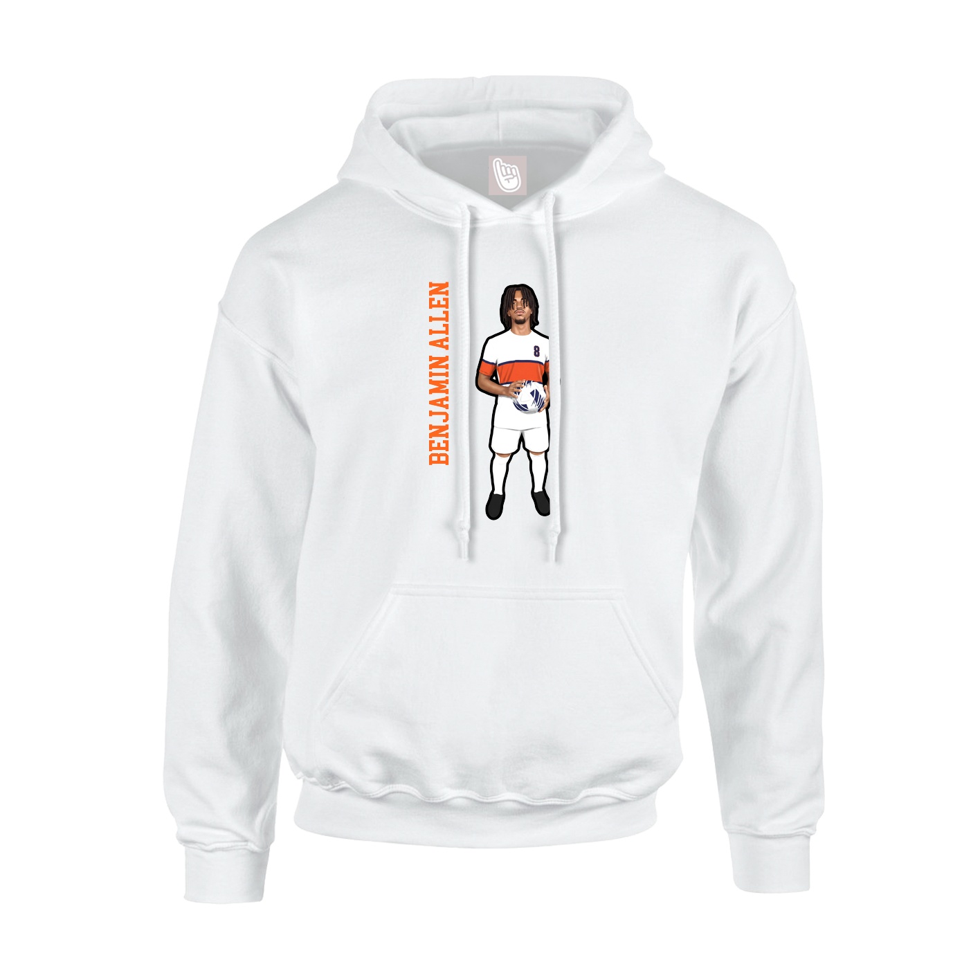 Hoodie — Name Vertical in White