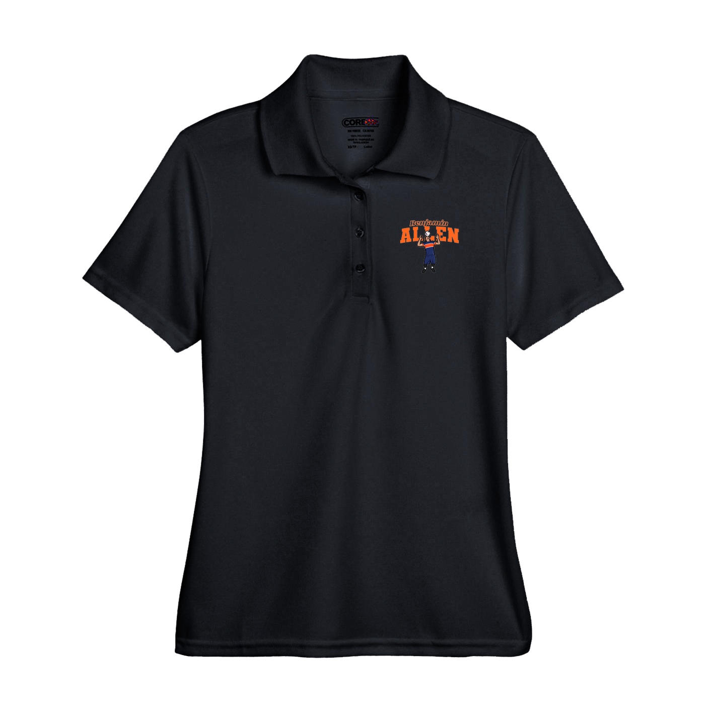 Performance Polo — Name Arch in Black