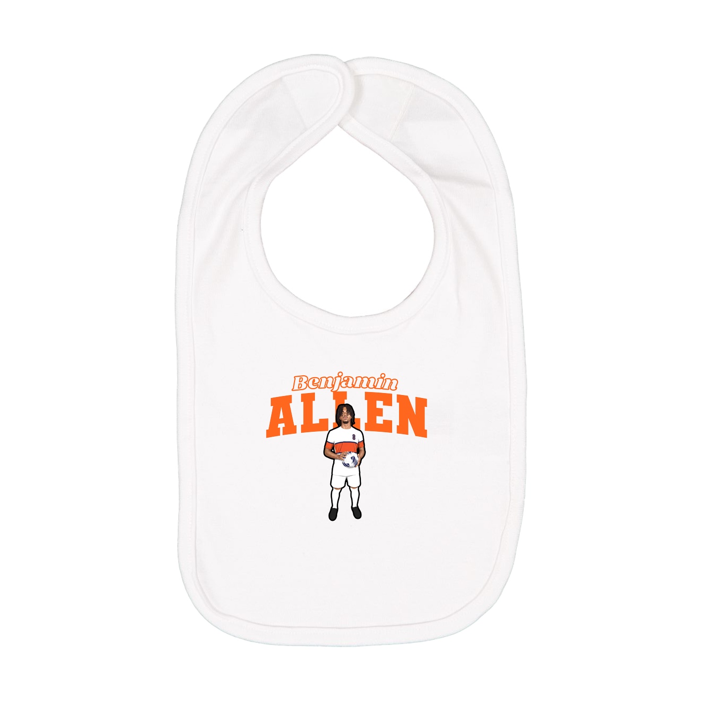 Infant Bib — Name Arch in White