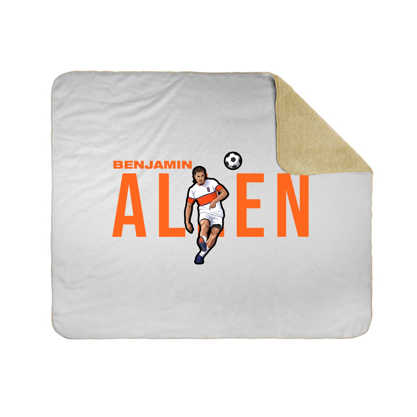 Throw Blanket — Player Name in White