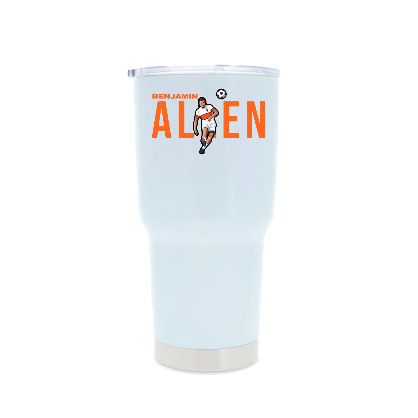 30oz Stainless Steel Tumbler — Player Name in White
