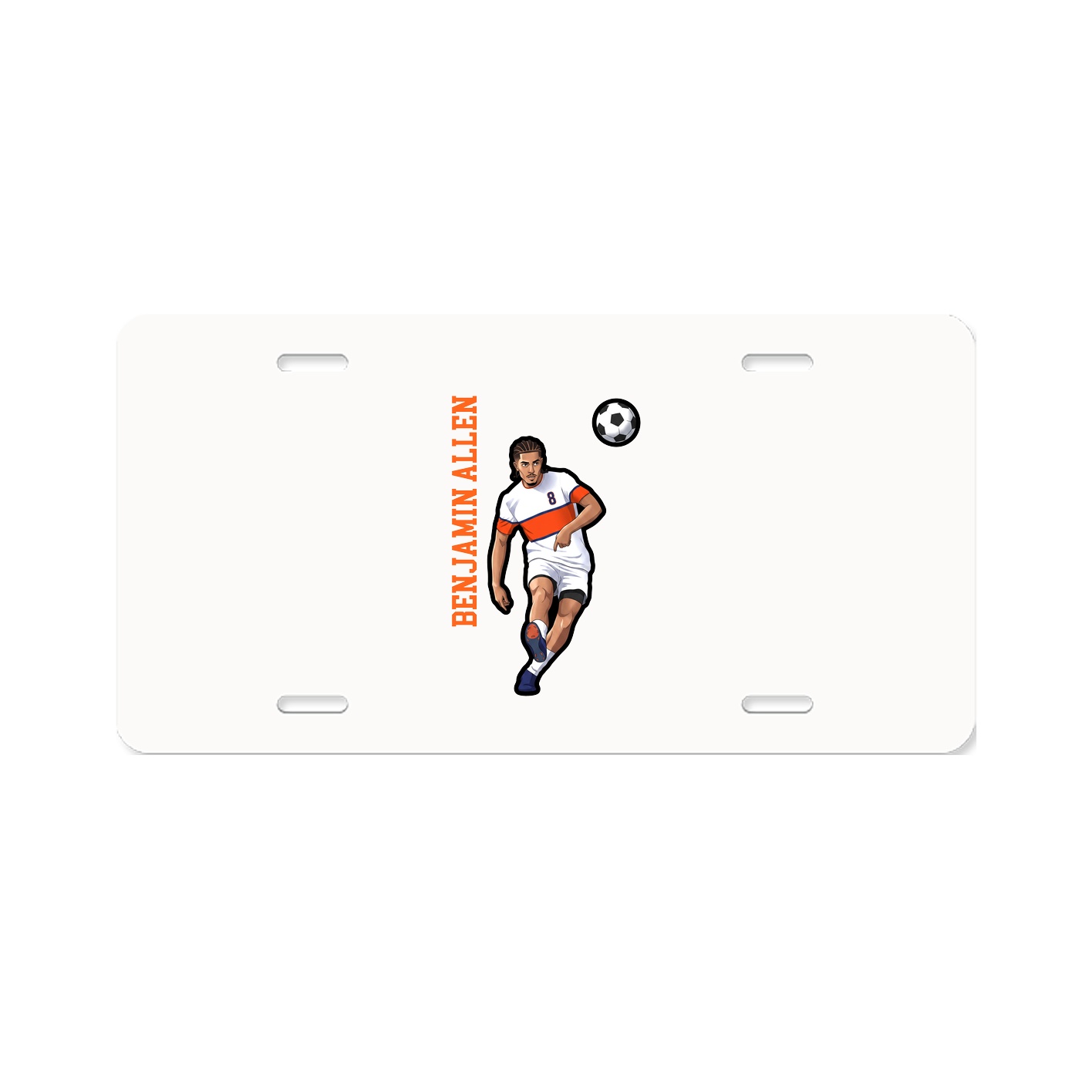 License Plate — Name Vertical in Classic