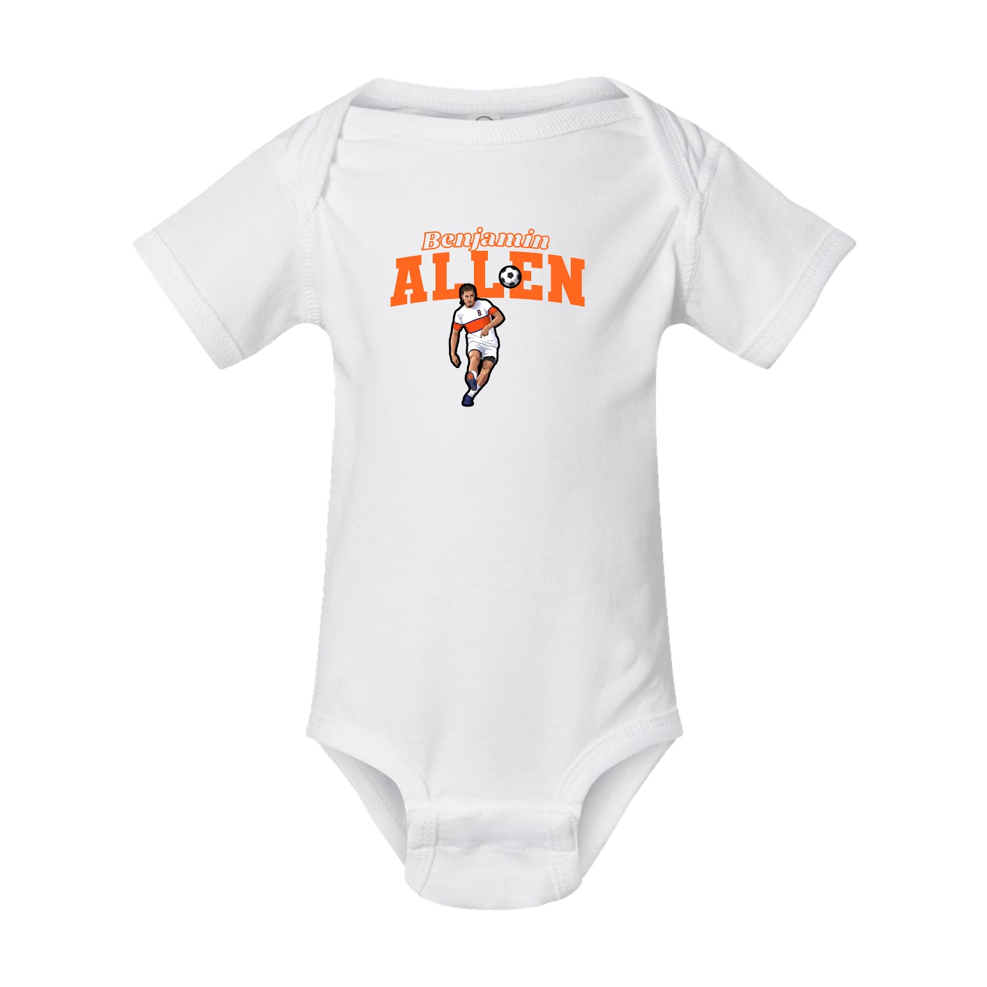 Baby Onesie — Name Arch in White