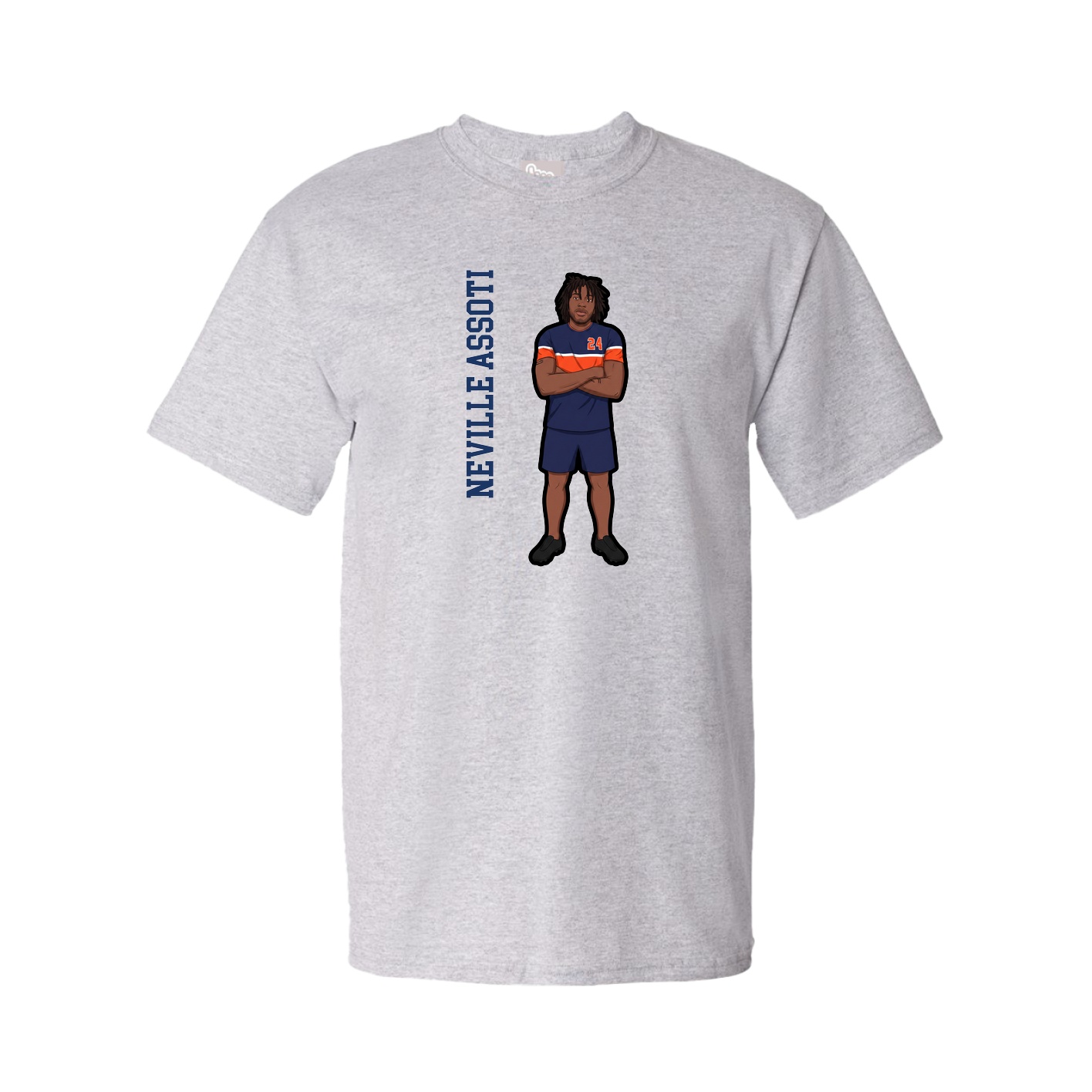 Youth Tee — Name Vertical in Grey