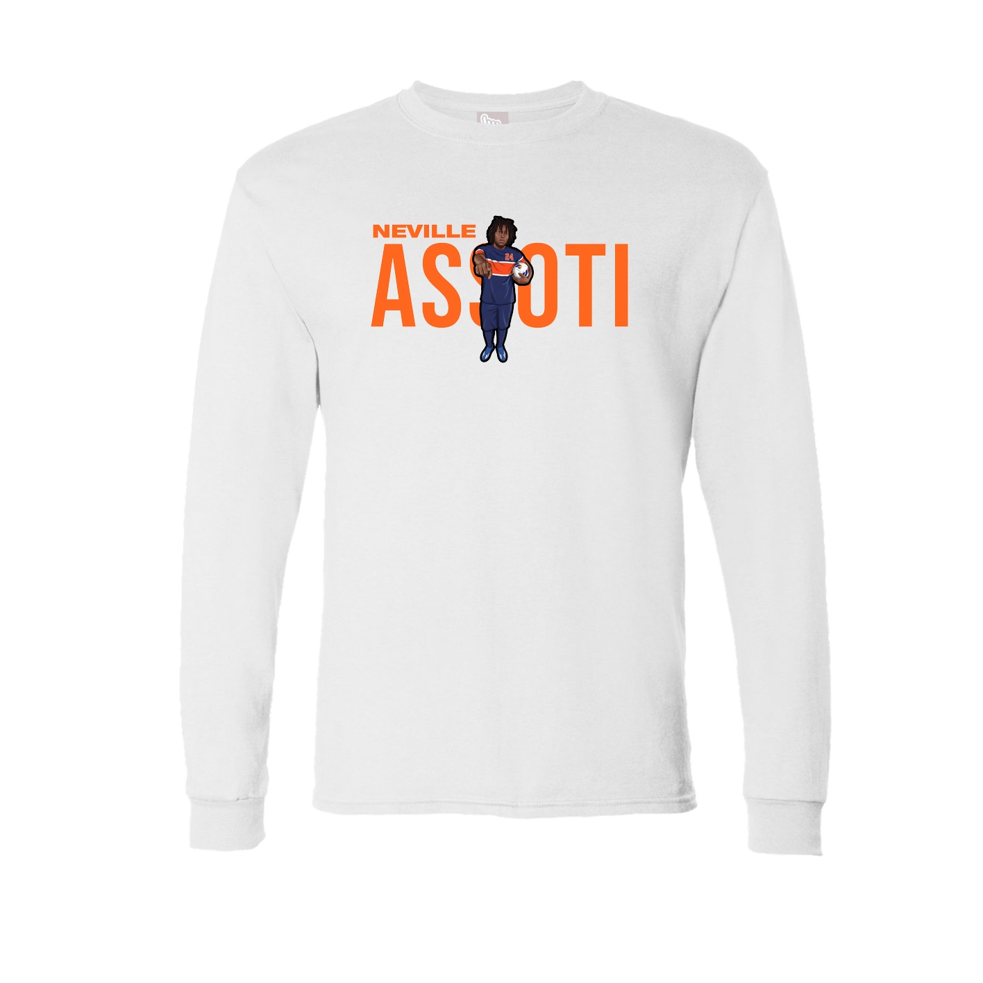 Long Sleeve Tee — Player Name in White