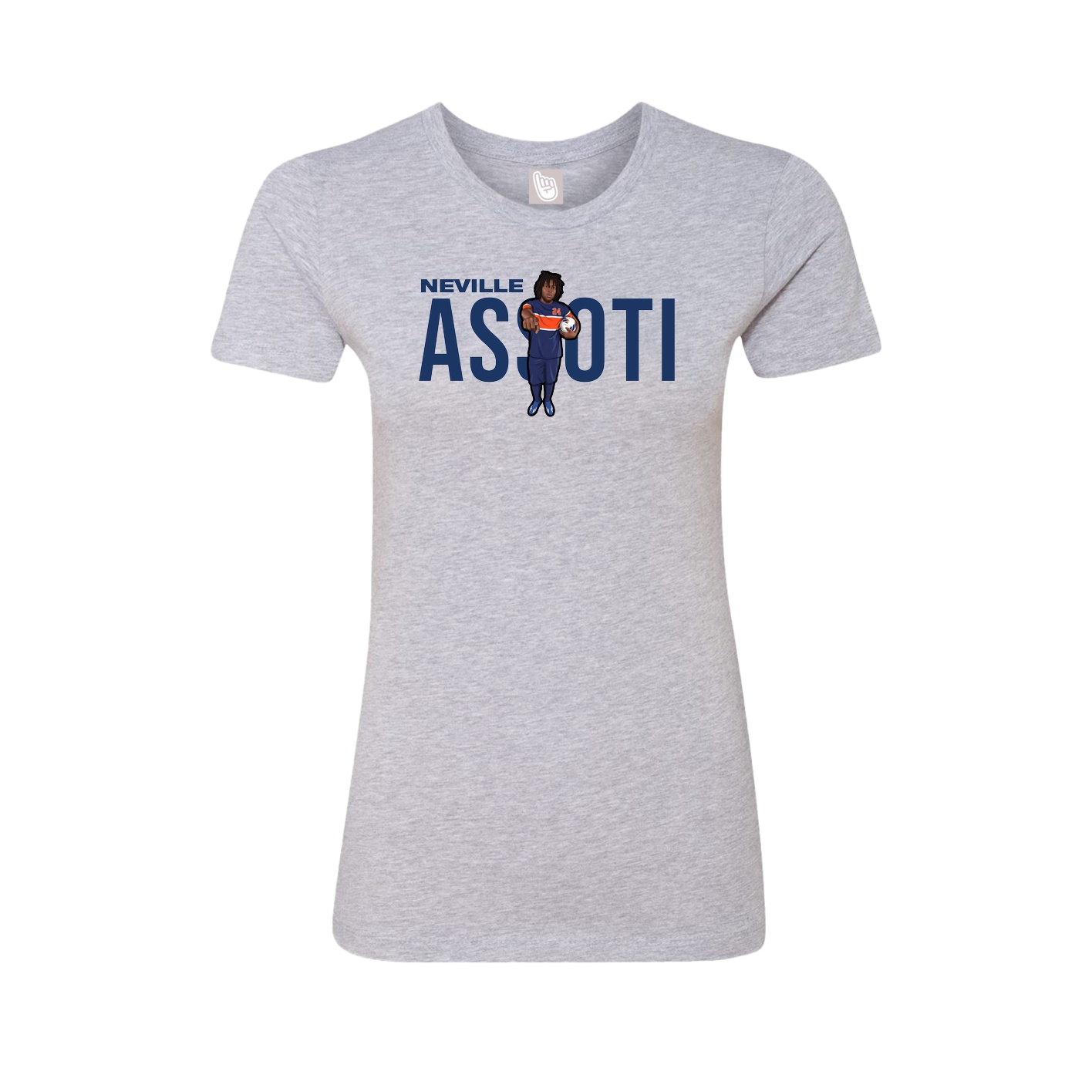 Fitted Women's Tee — Player Name in Grey