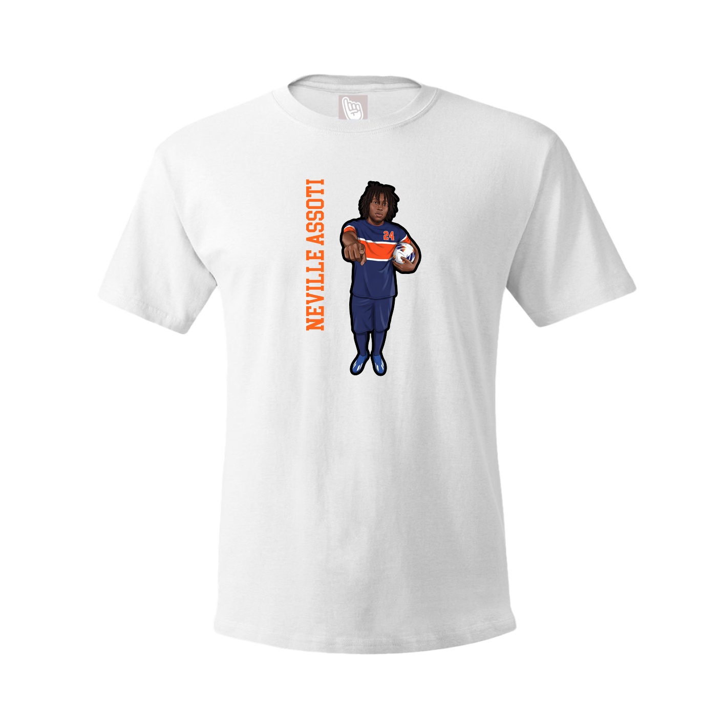 Youth Tee — Name Vertical in White