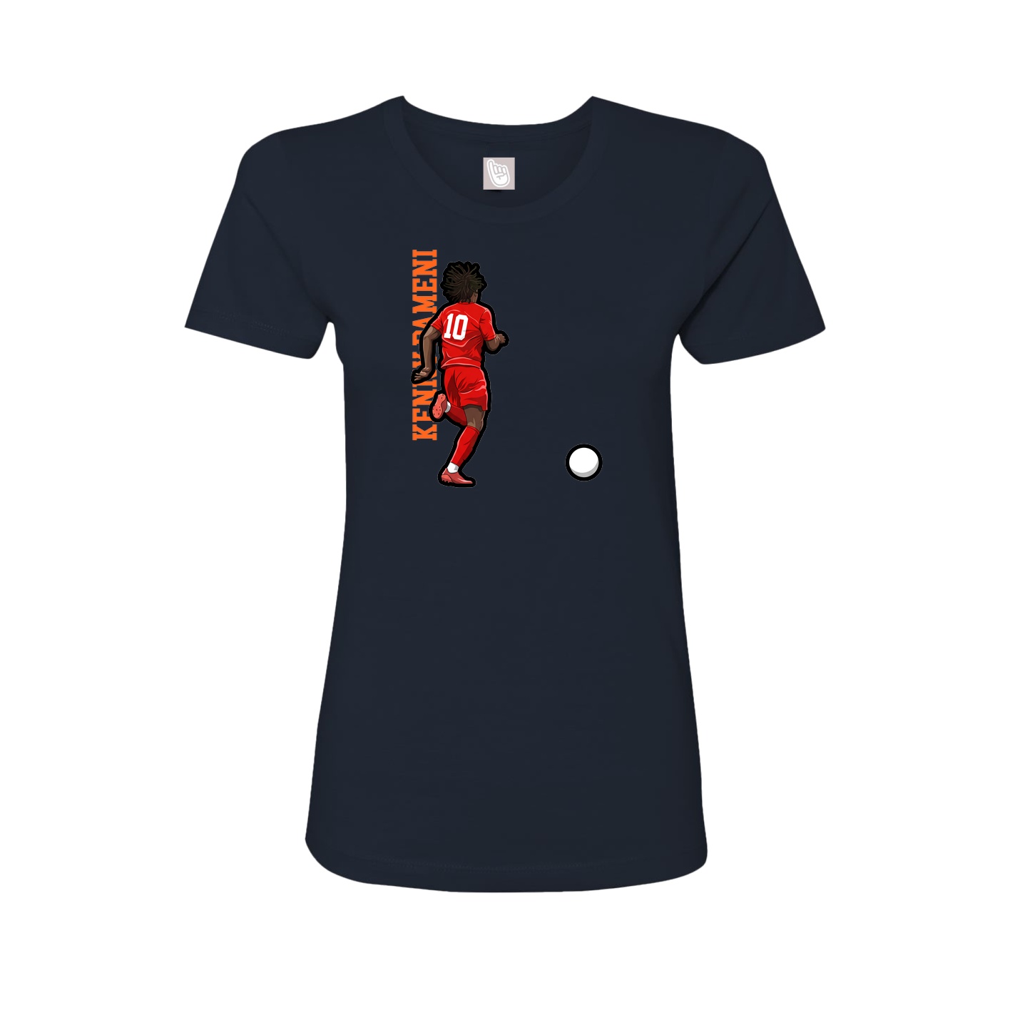 Fitted Women's Tee — Name Vertical in Navy