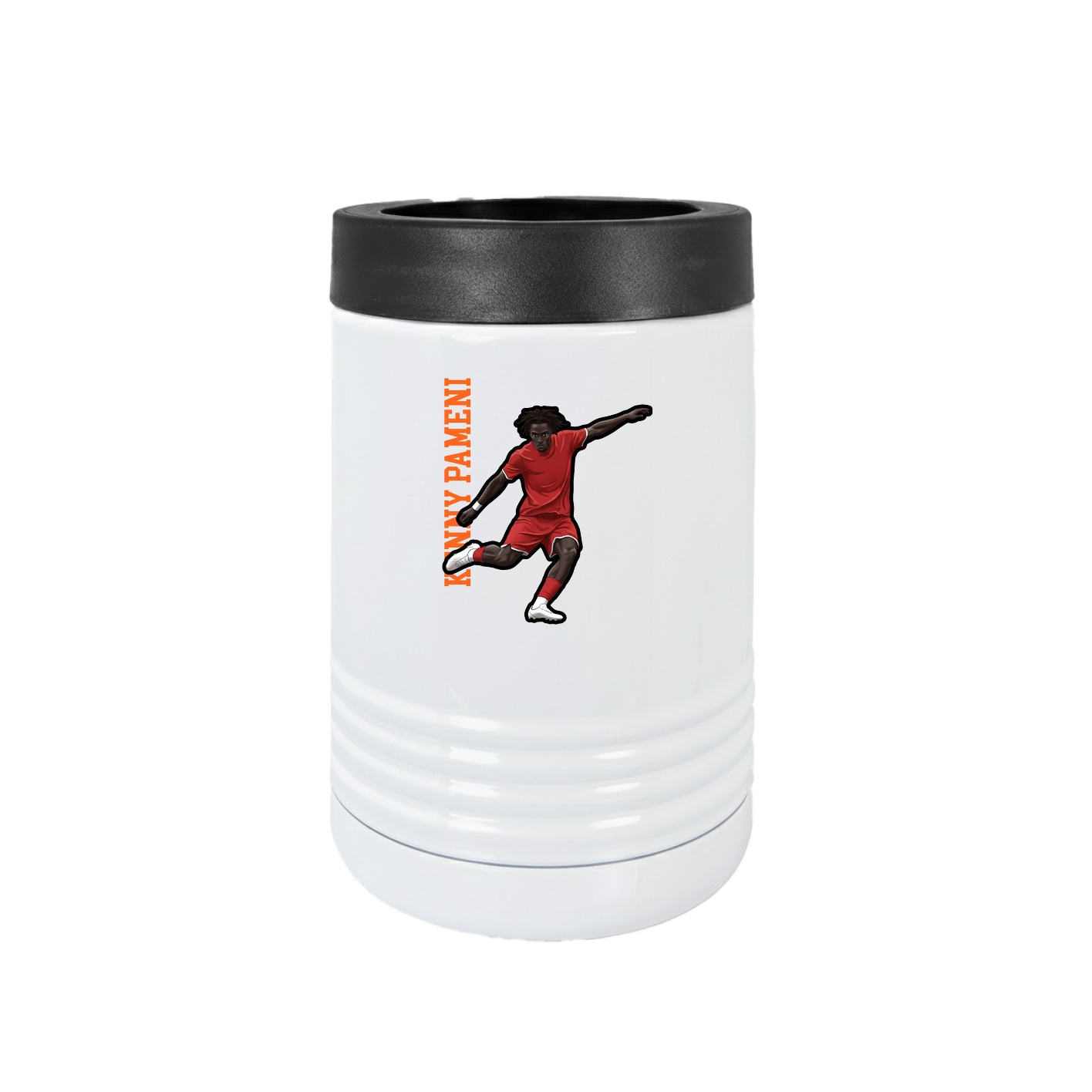 Beverage Holder — Name Vertical in White