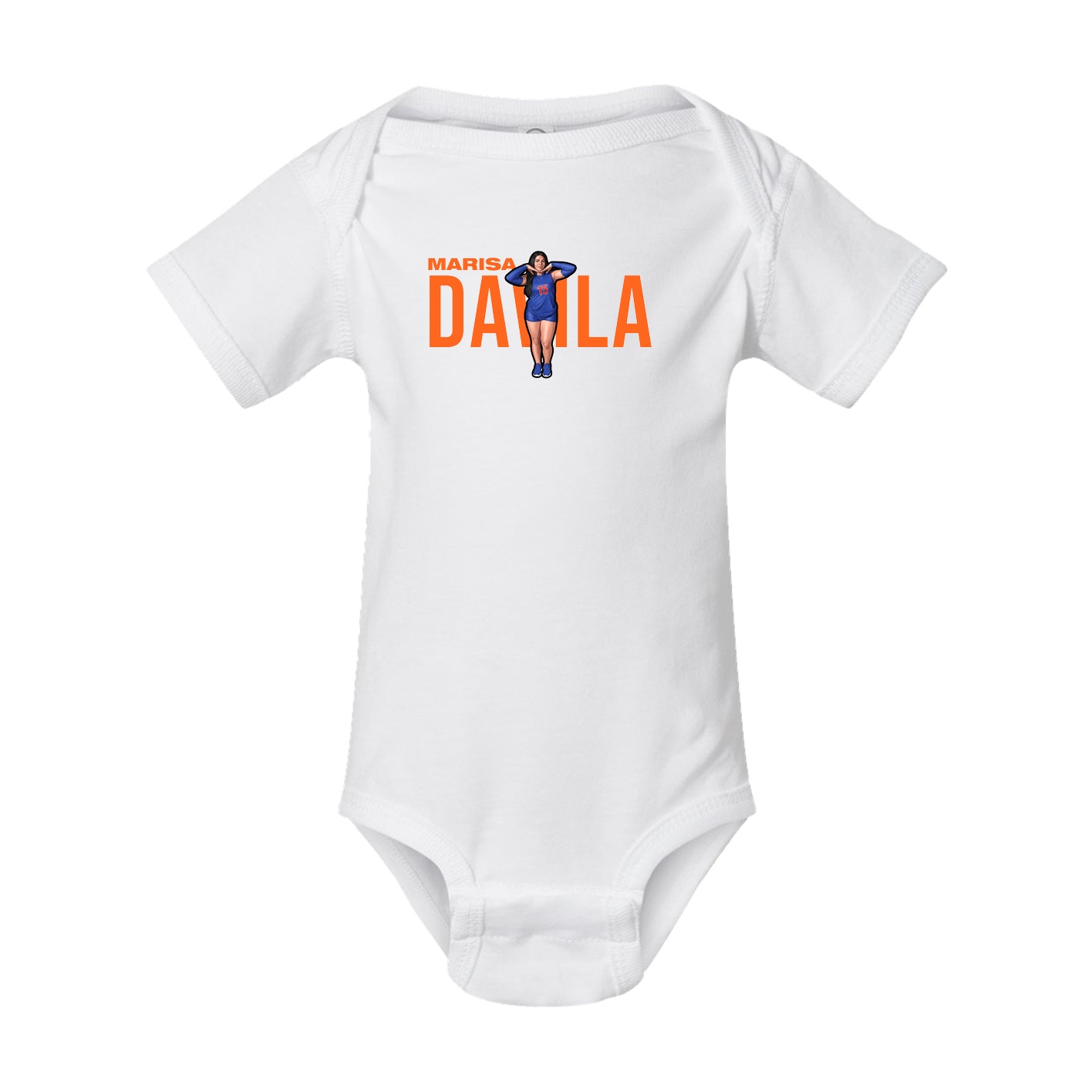 Baby Onesie — Player Name in White