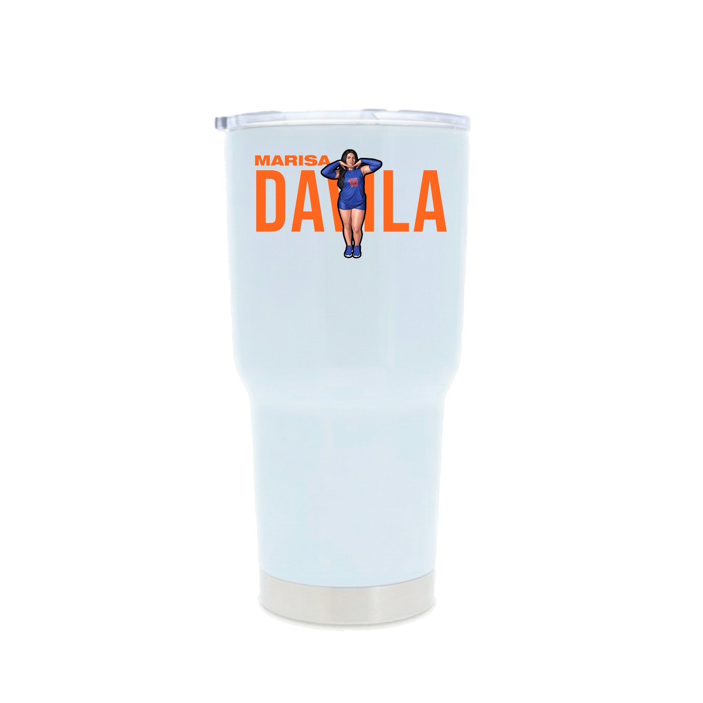 30oz Stainless Steel Tumbler — Player Name in White