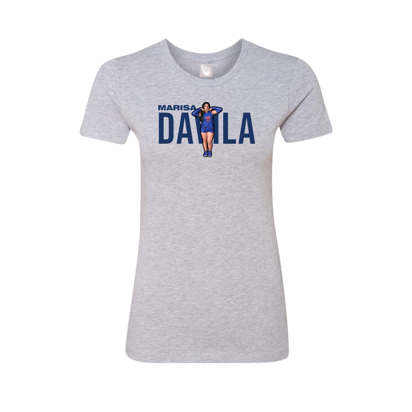 Fitted Women's Tee — Player Name in Grey