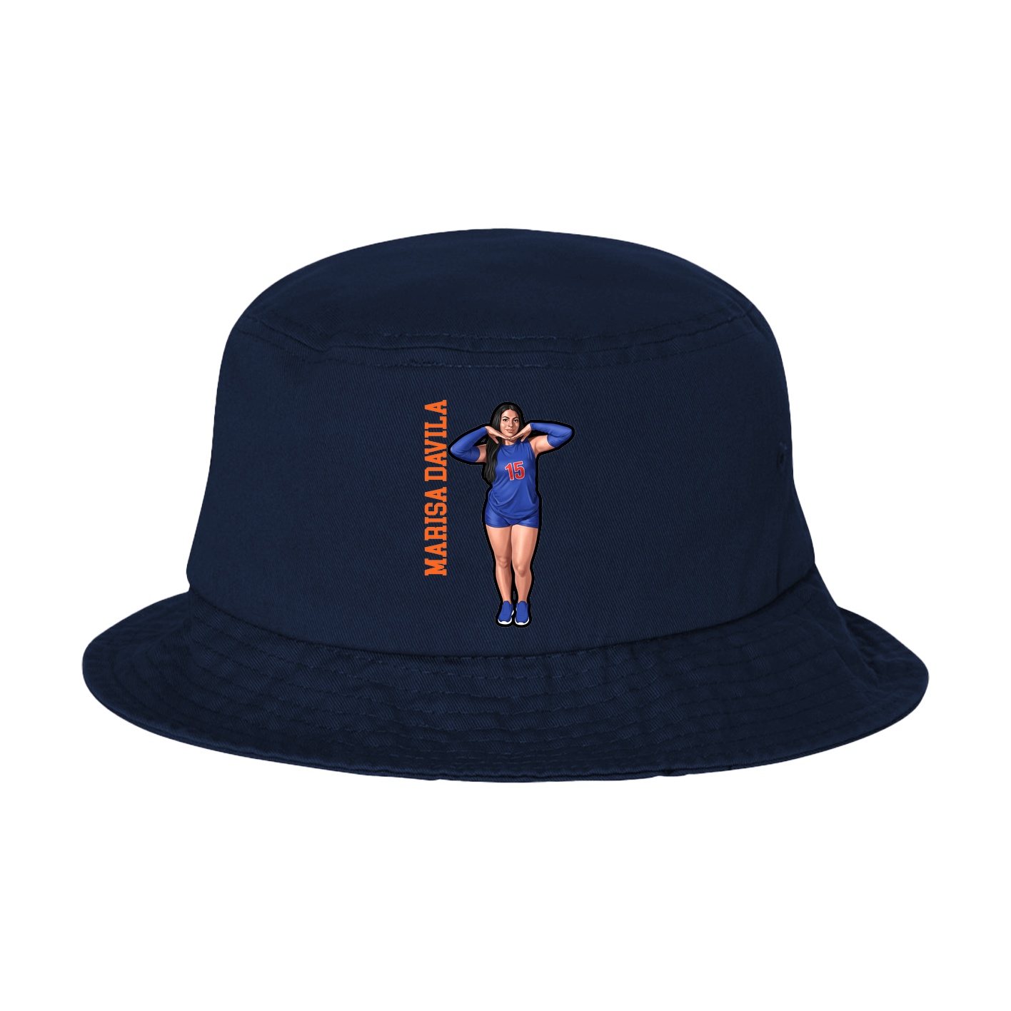 Bucket Cap — Name Vertical in Navy