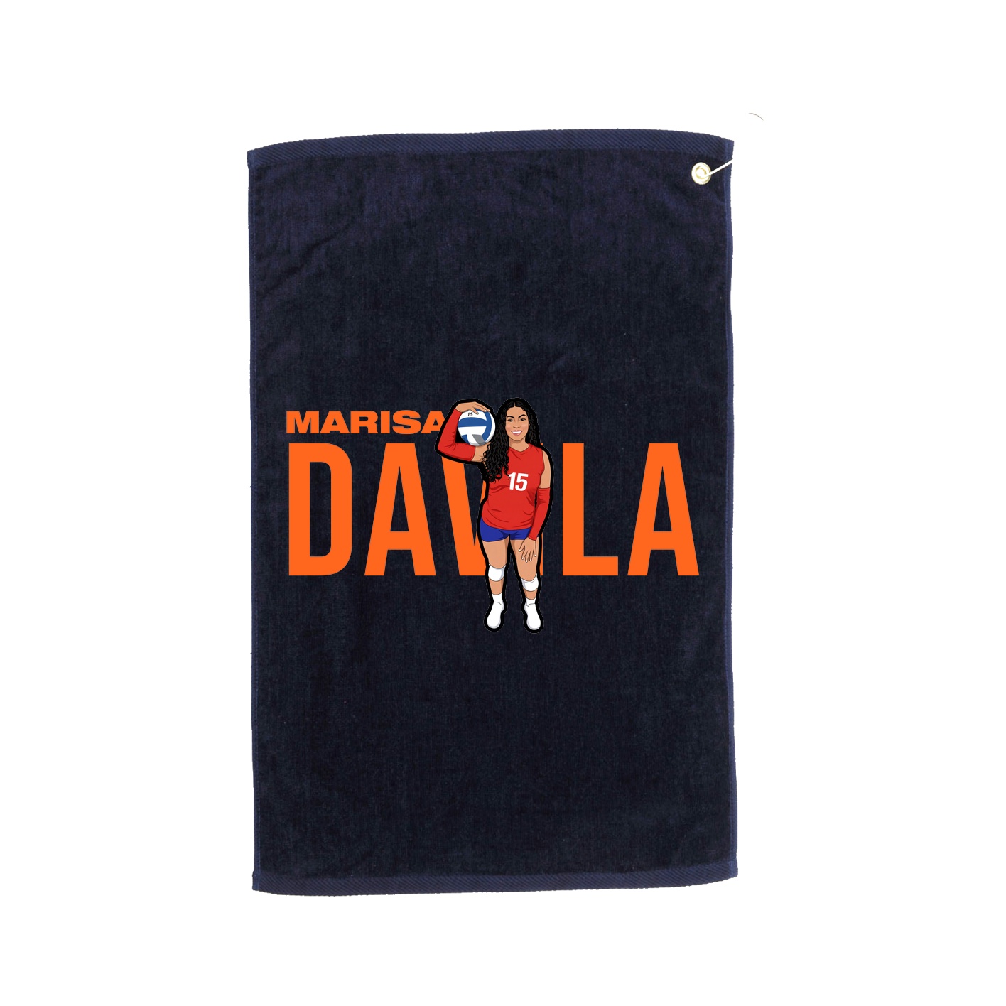 Golf Towel — Player Name in Navy