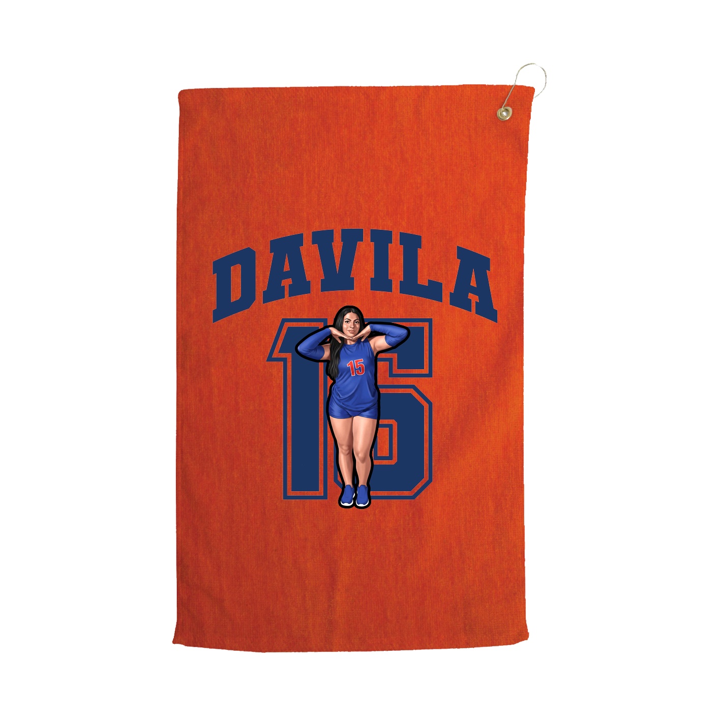 Golf Towel — Number in Orange