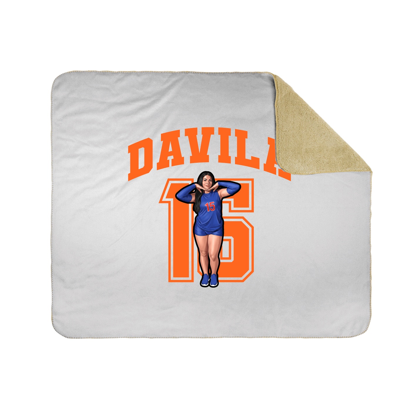 Throw Blanket — Number in White