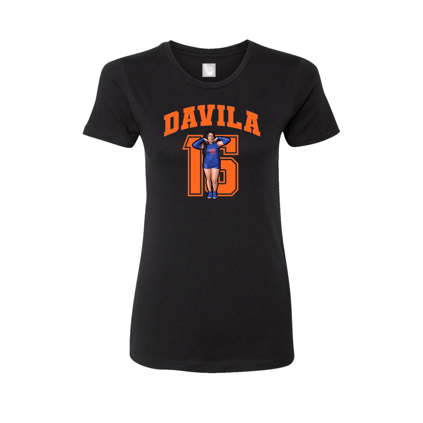 Fitted Women's Tee — Number in Black