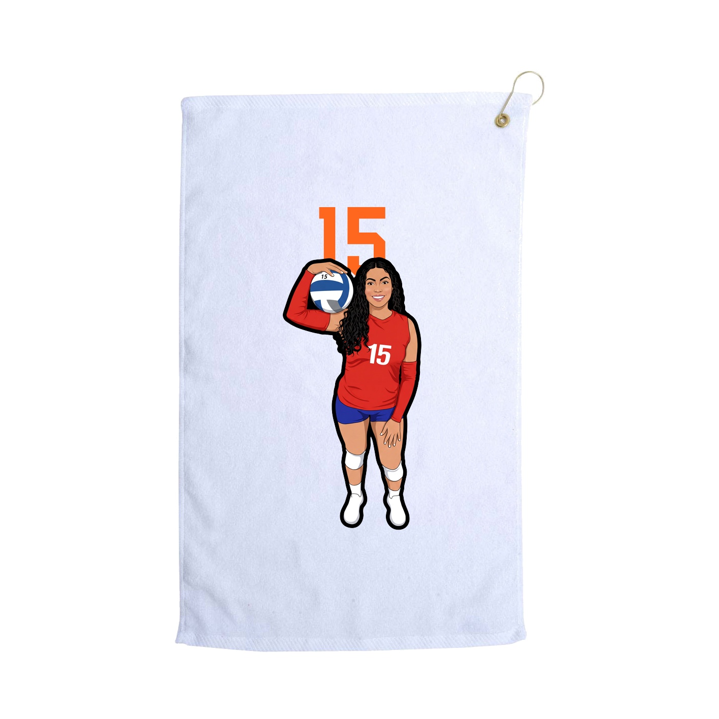 Golf Towel — Number Top in White