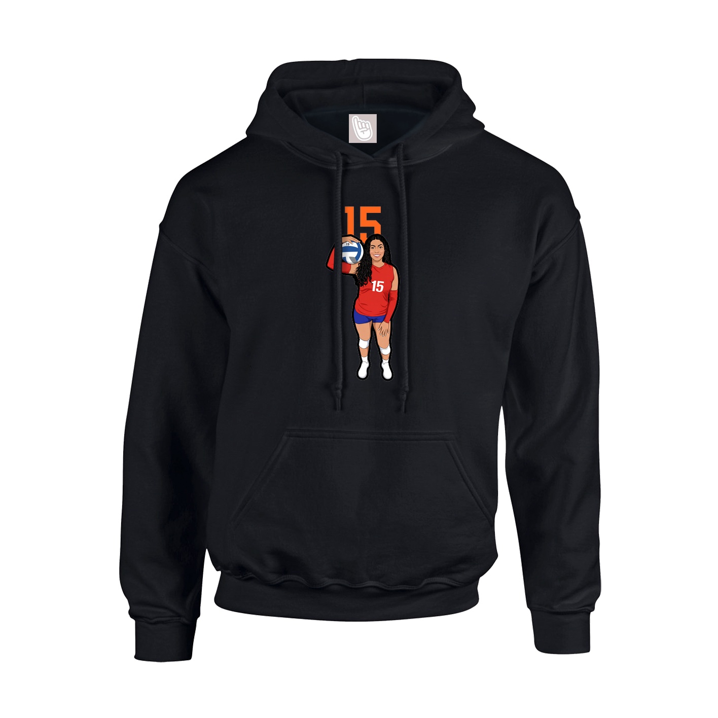 Hoodie — Number Top in Black