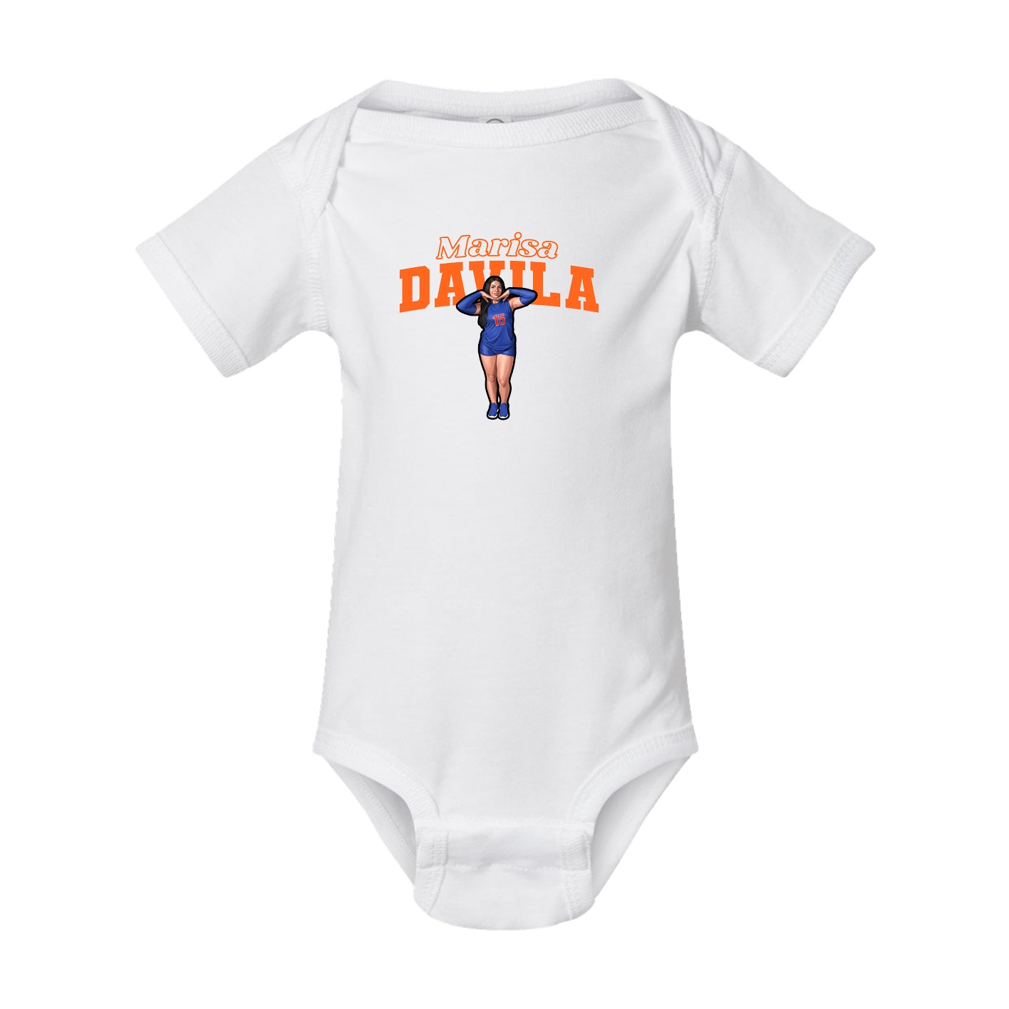 Baby Onesie — Name Arch in White