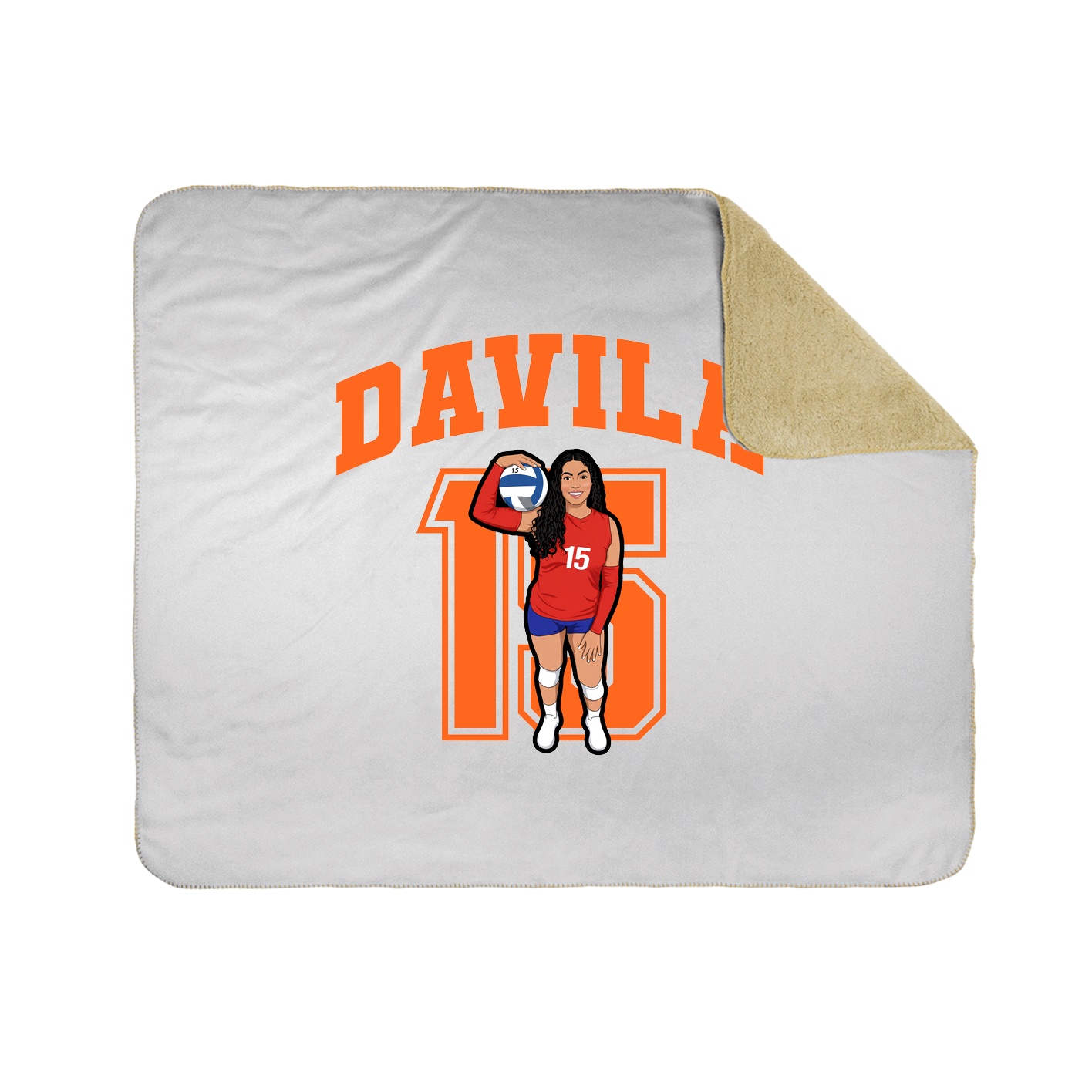 Throw Blanket — Number in White