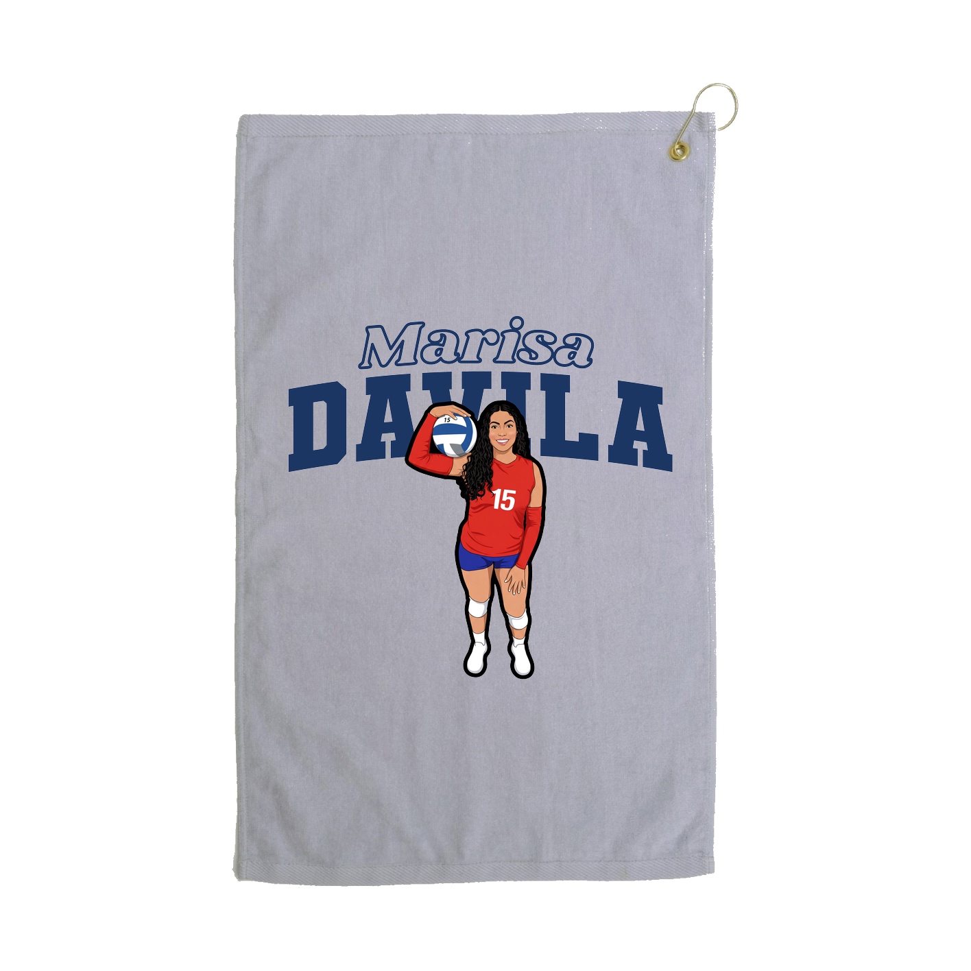 Golf Towel — Name Arch in Grey