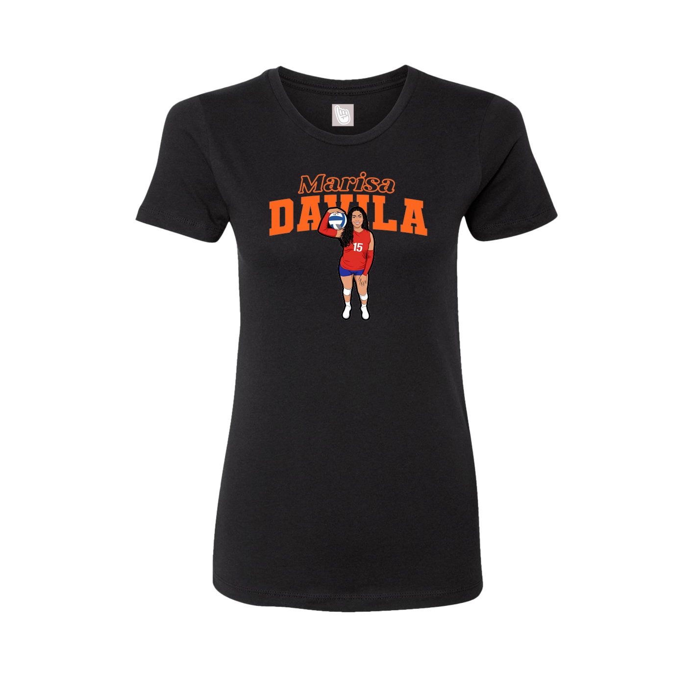 Fitted Women's Tee — Name Arch in Black