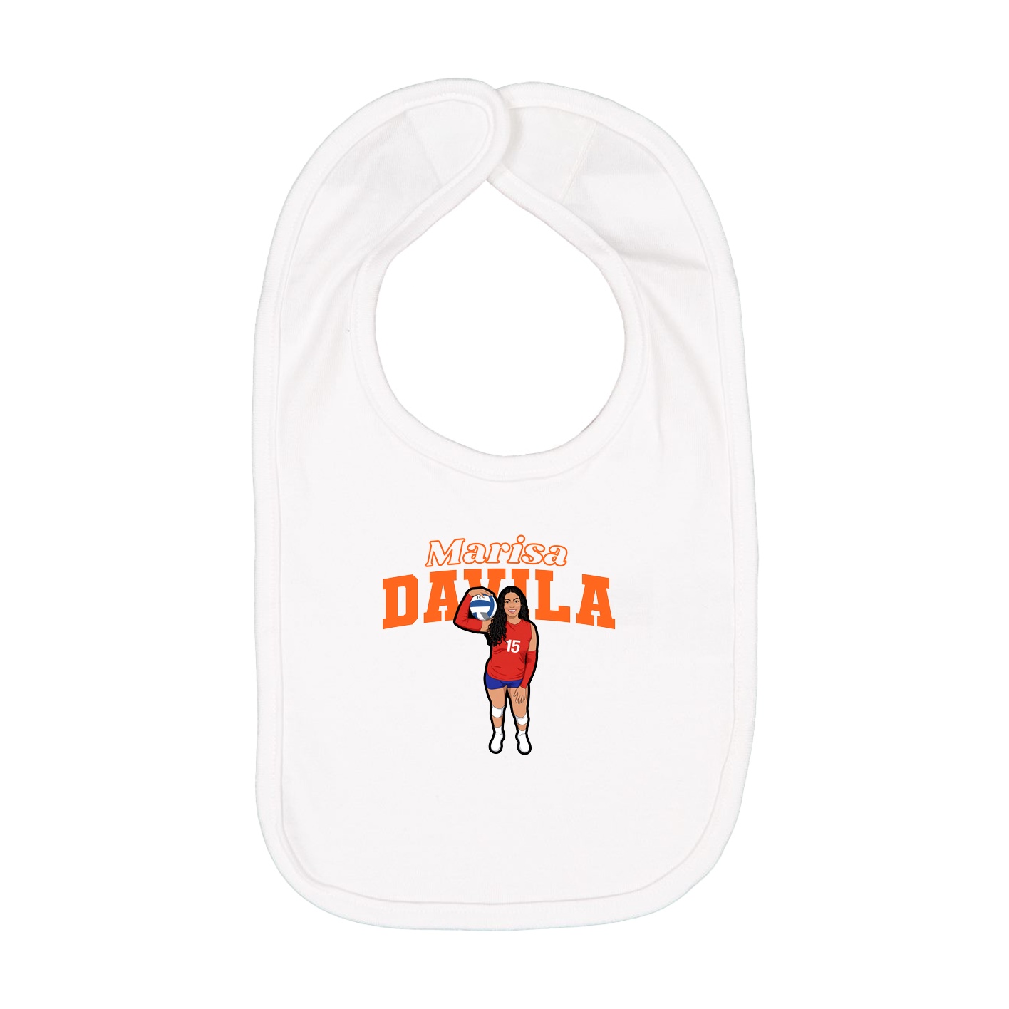 Infant Bib — Name Arch in White