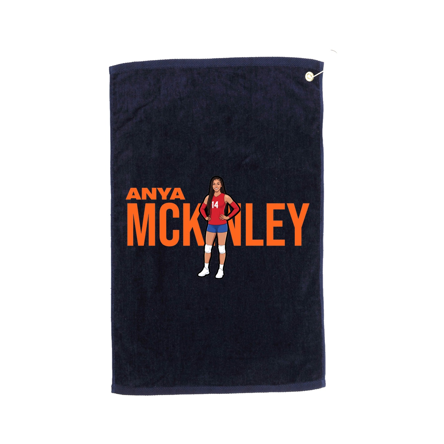 Golf Towel — Player Name in Navy