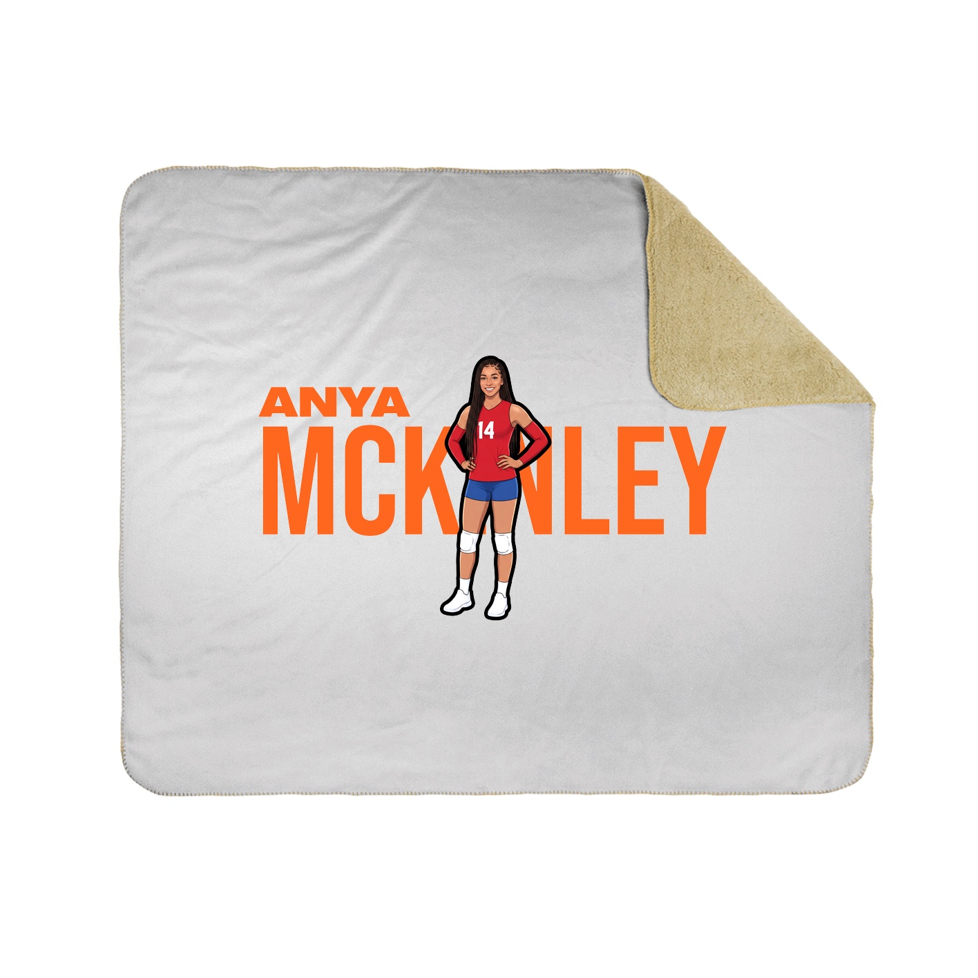 Throw Blanket — Player Name in White