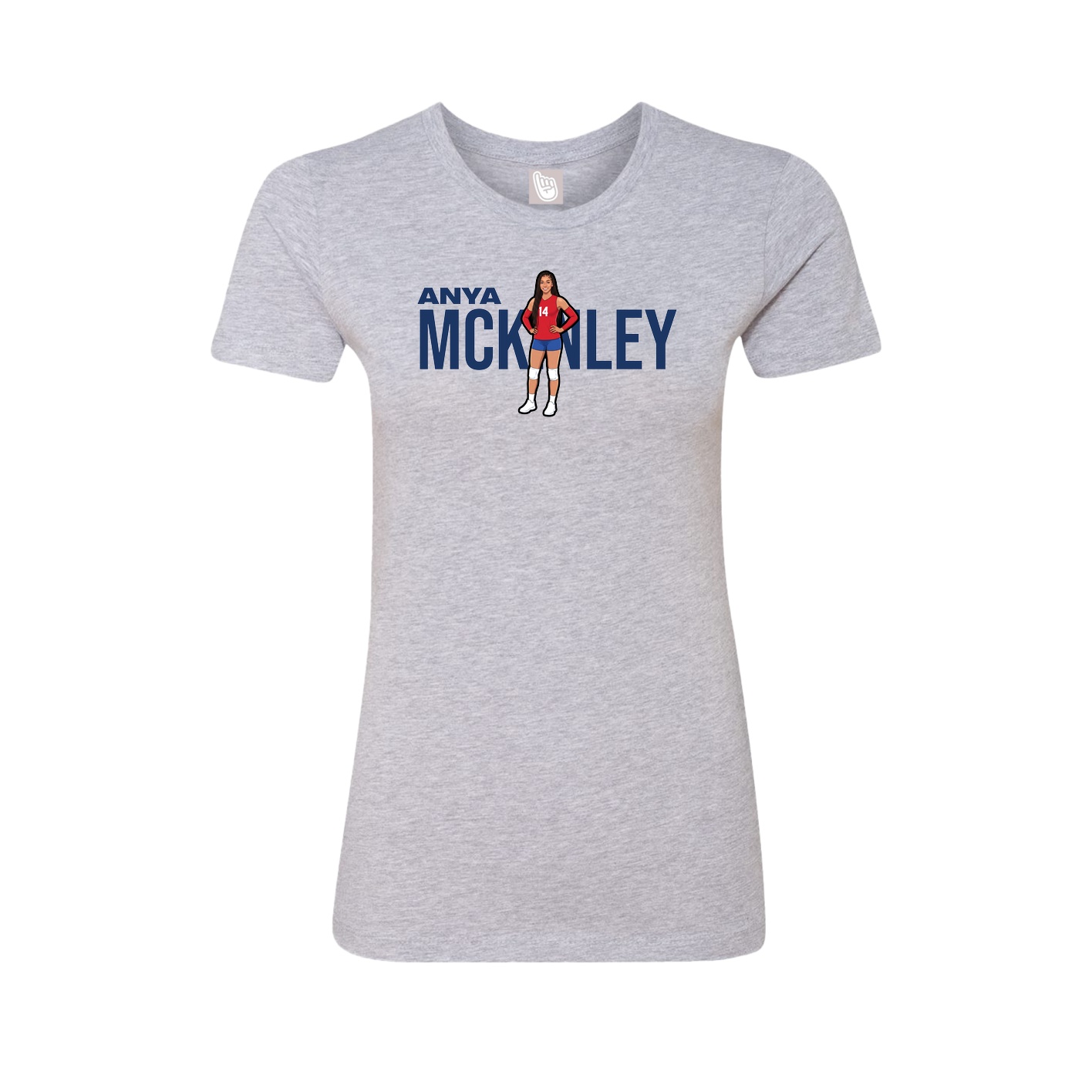 Fitted Women's Tee — Player Name in Grey