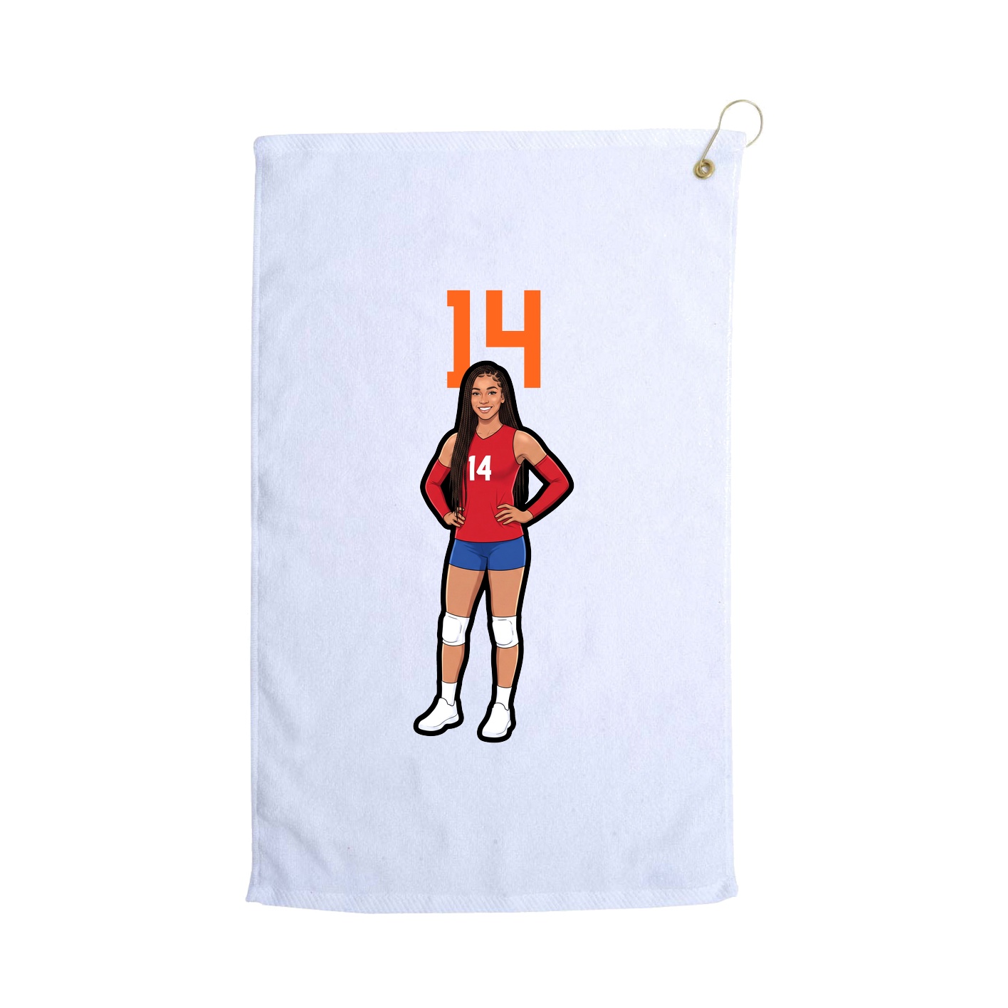 Golf Towel — Number Top in White