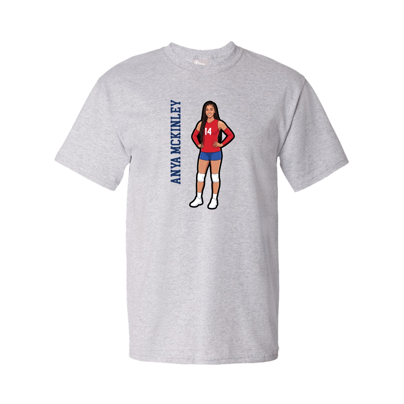 Tee — Name Vertical in Grey