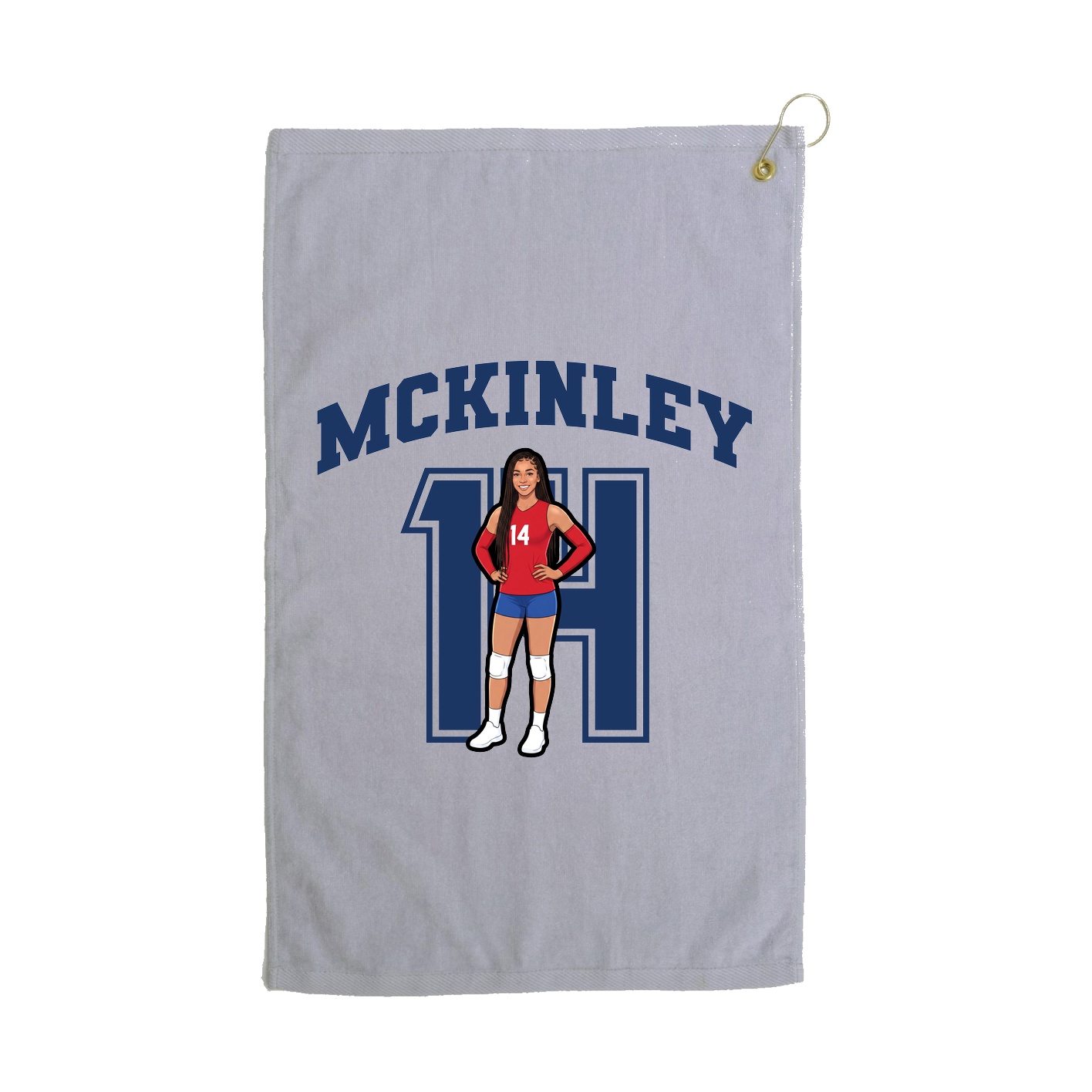 Golf Towel — Number in Grey