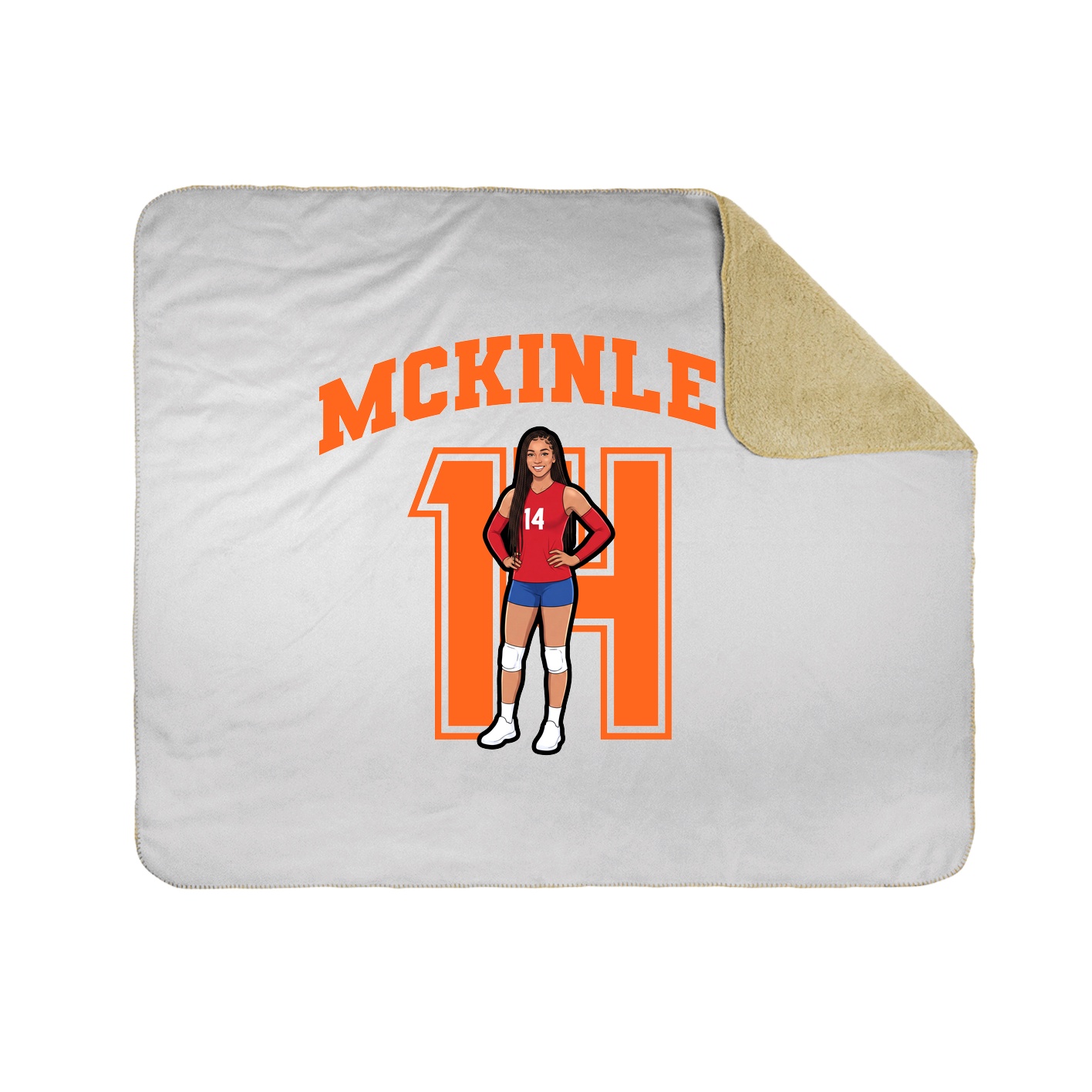Throw Blanket — Number in White