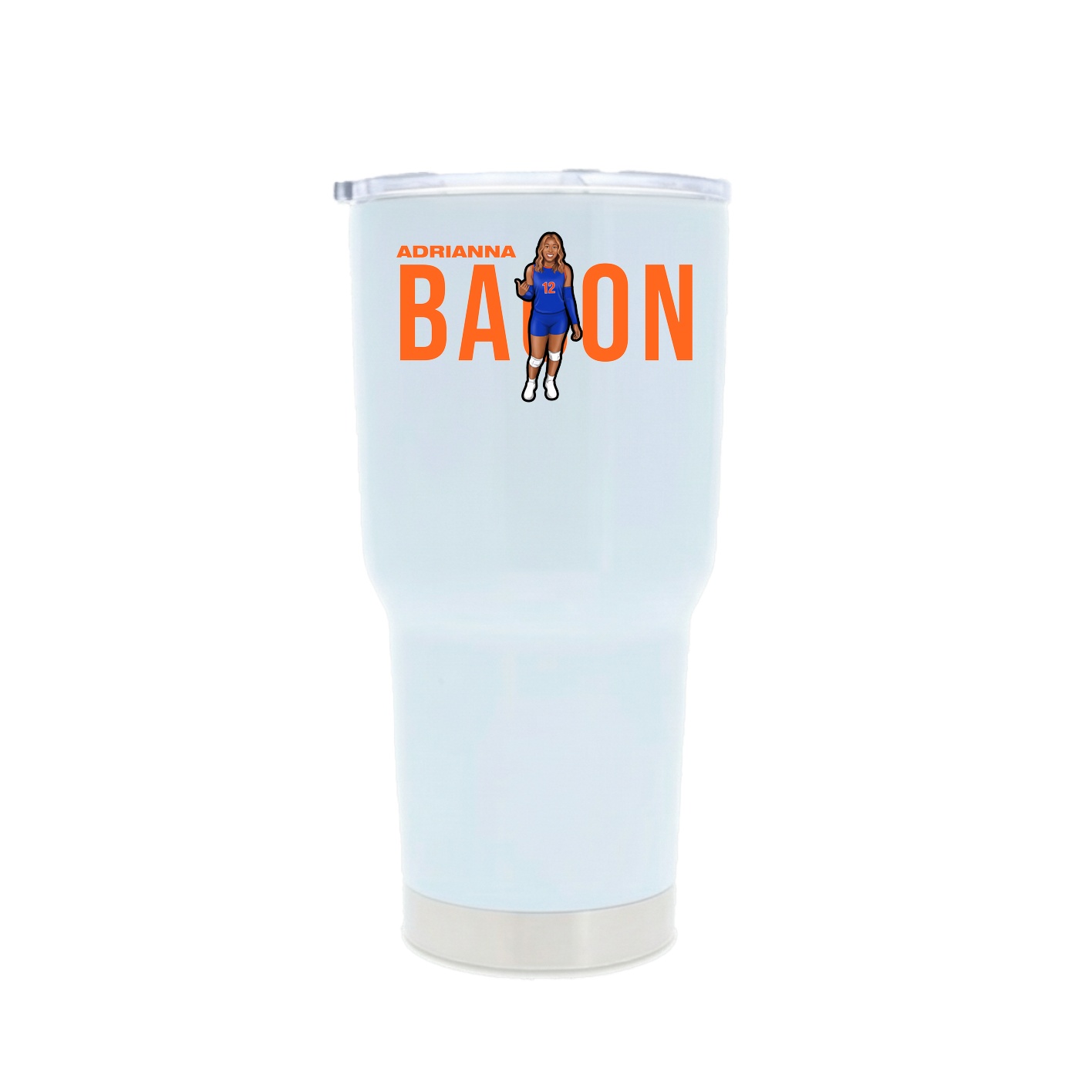 30oz Stainless Steel Tumbler — Player Name in White
