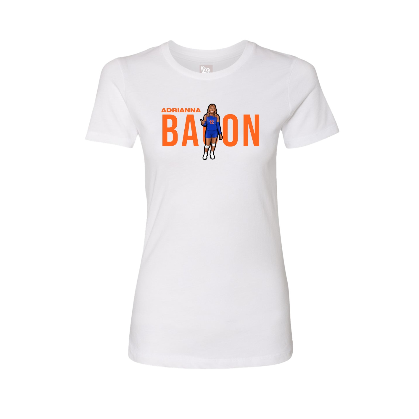 Fitted Women's Tee — Player Name in White