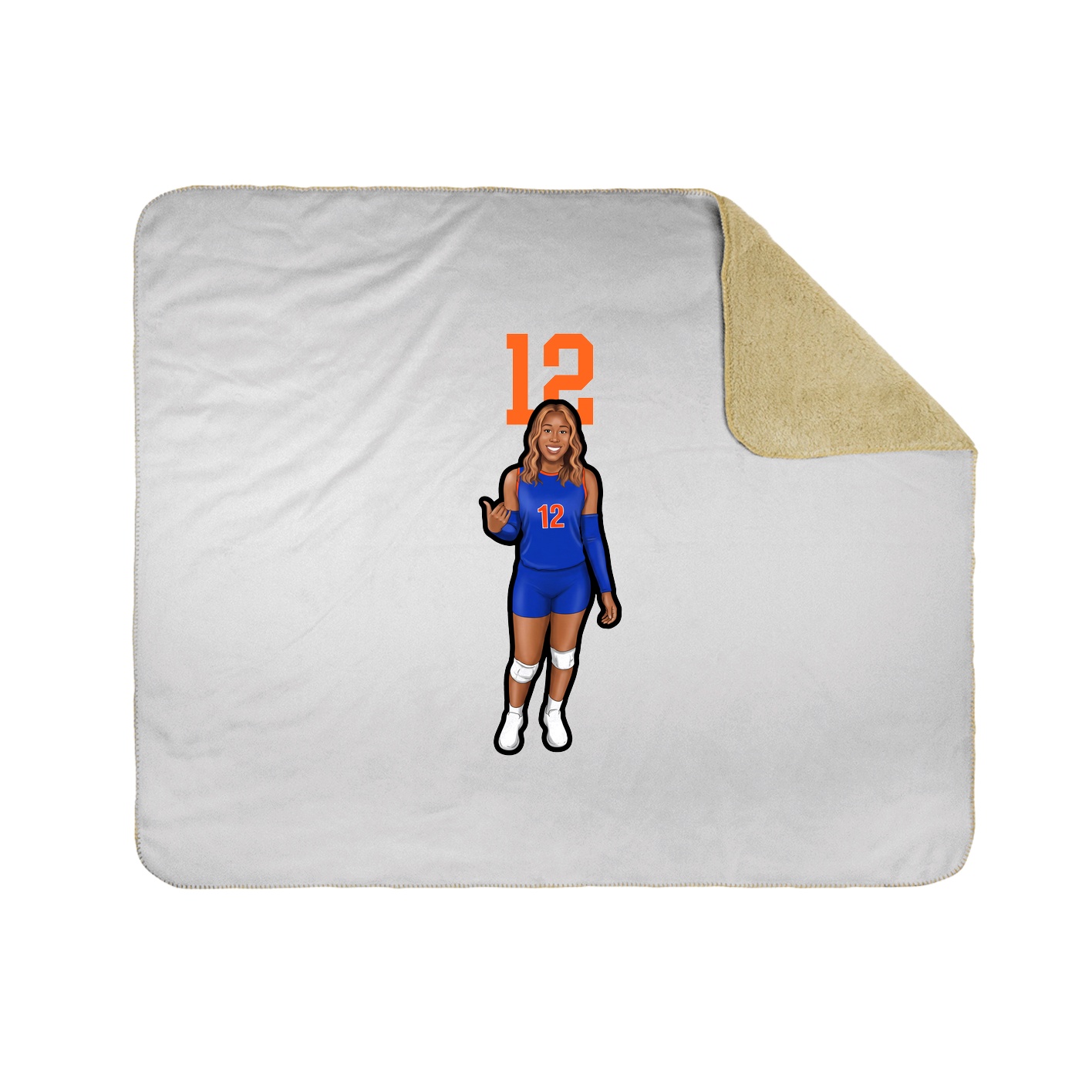 Throw Blanket — Number Top in White