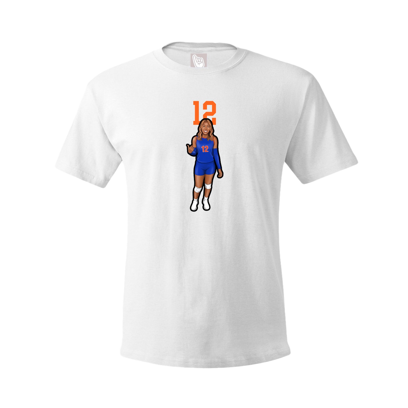 Youth Tee — Number Top in White