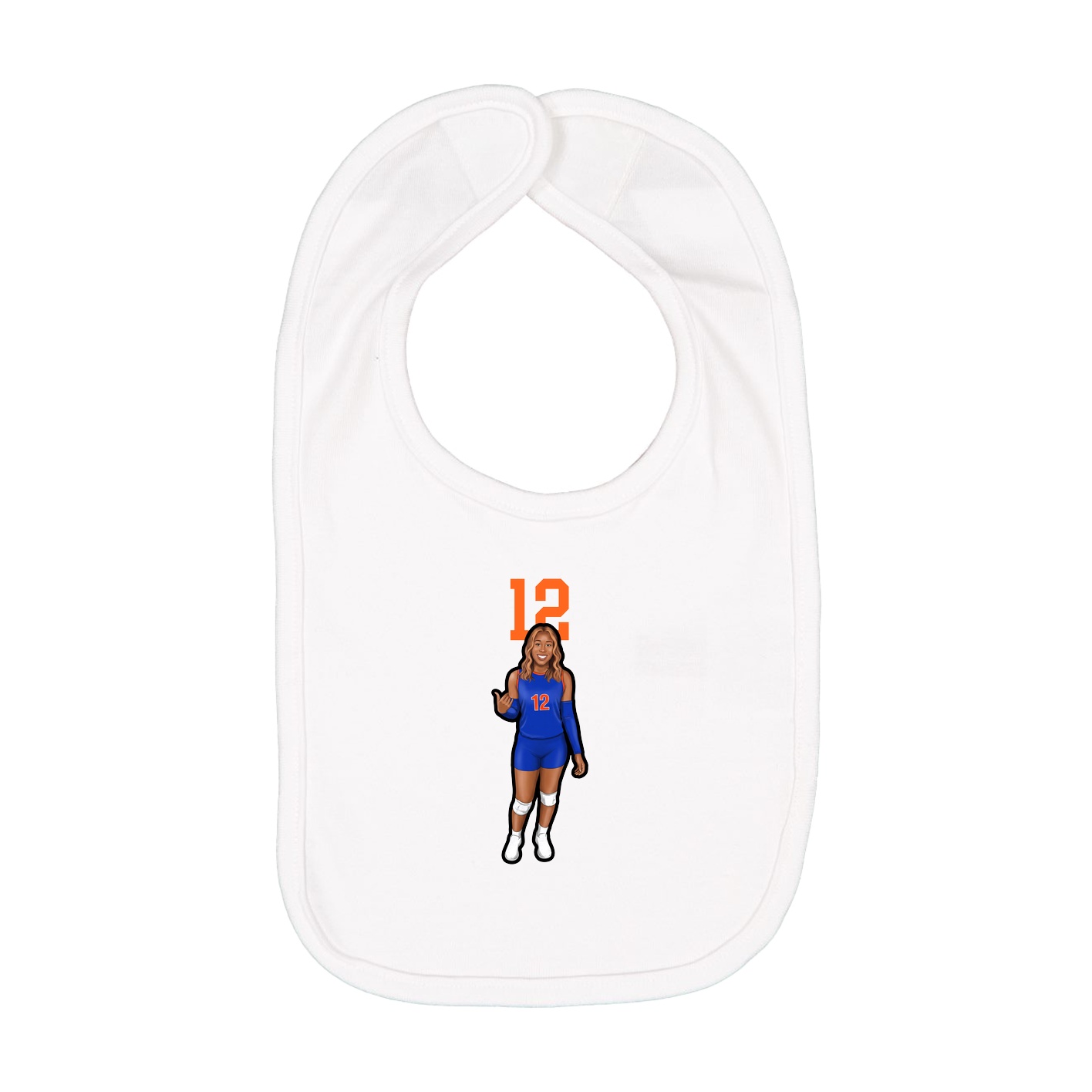 Infant Bib — Number Top in White