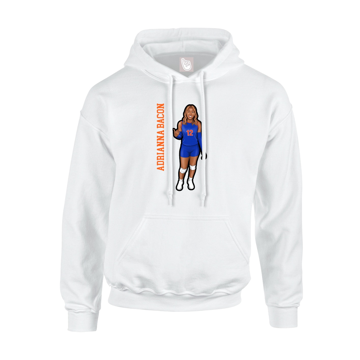Youth Hoodie — Name Vertical in White